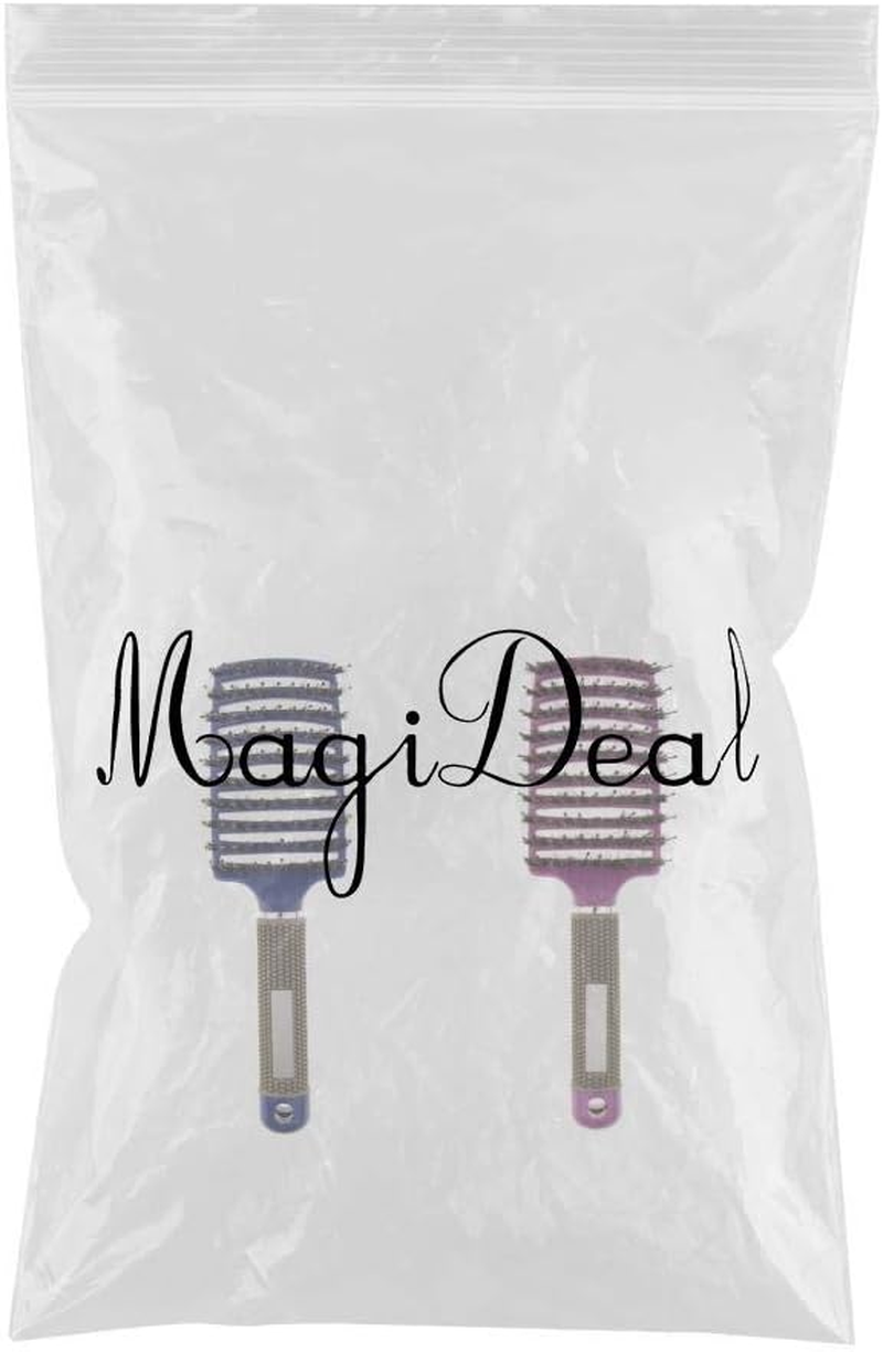 Magideal 2 Pieces Soft Bristle Hair Brush - Curved, Vented Detangling Hair Brush for Women Long, Thick, Thin, Curly & Tangled Hair image number 2