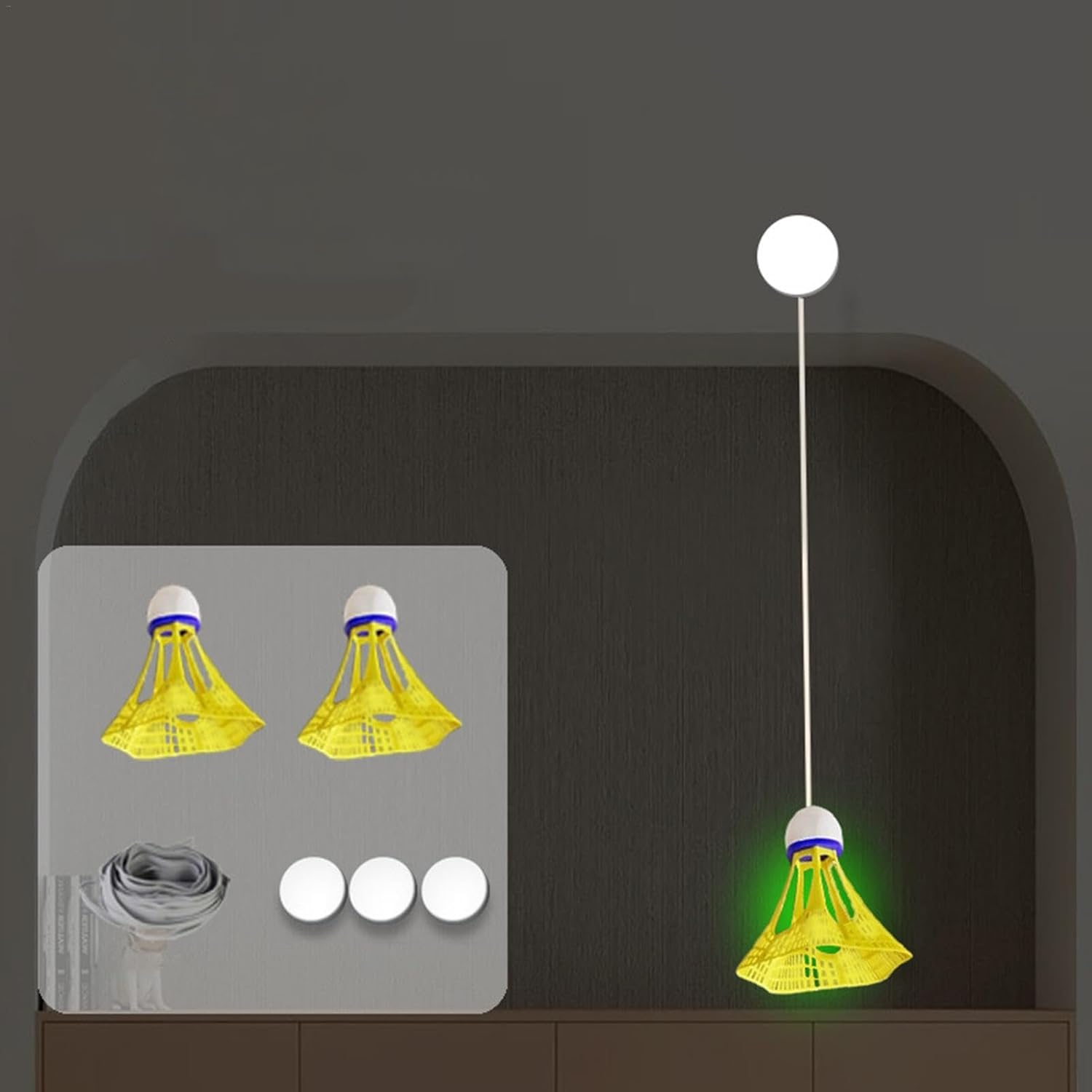 Badminton Training Equipment - Nylon Solo Badminton Equipment Training | High Elasticity Badminton Selff Training Tool, Excellent Quality Badminton Rebounder for Solo Rebound Practice image number 4