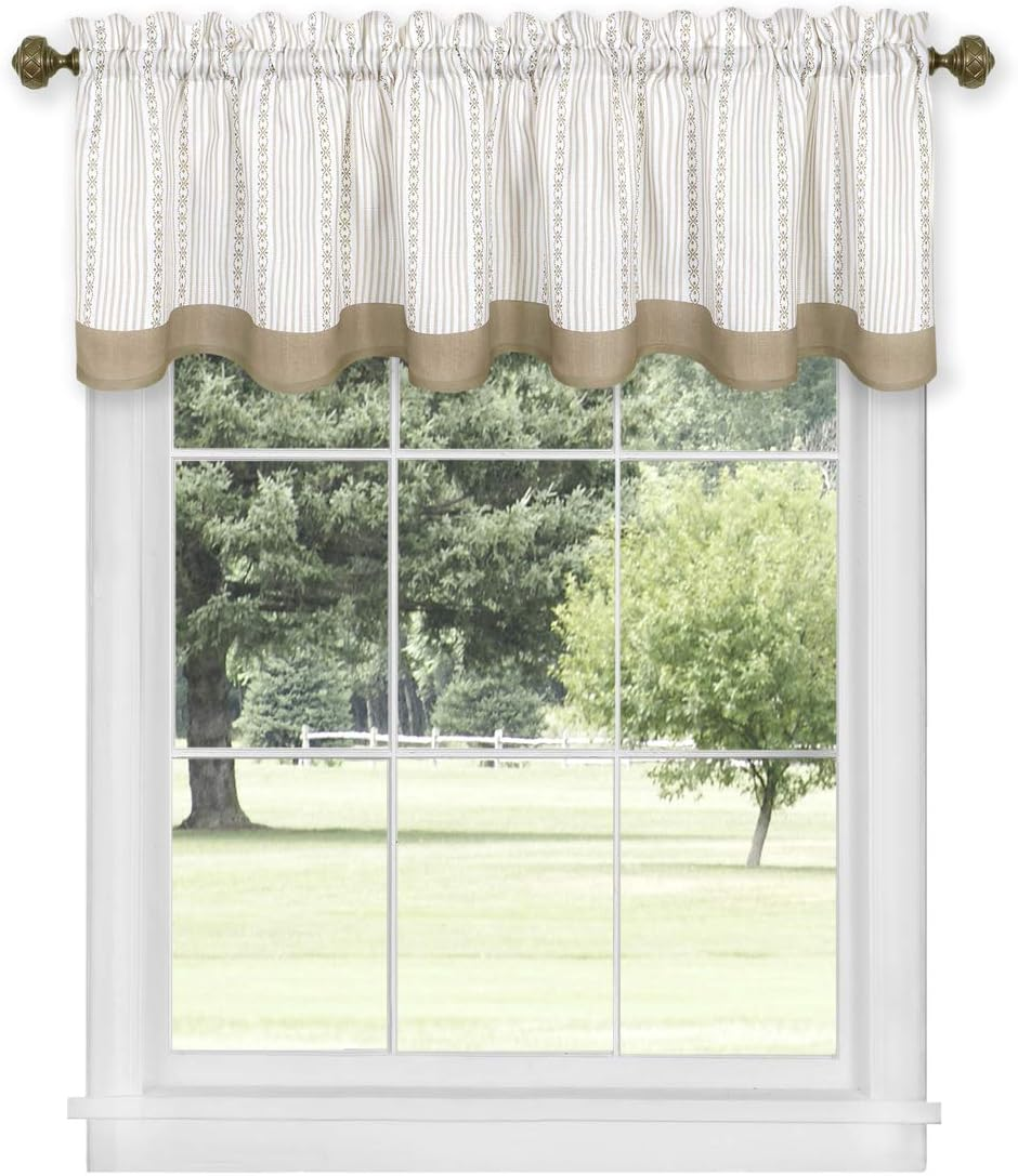 Achim Home Furnishings Westport Tier and Valance Set 58 X 36/58 X 14 - Black/White
