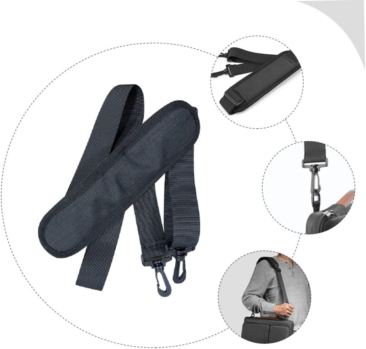 Gatuida 2Pcs Golfing Bag Shoulder Strap Adjustable Replacement Hook for Backpack Strap Buckle image number 2