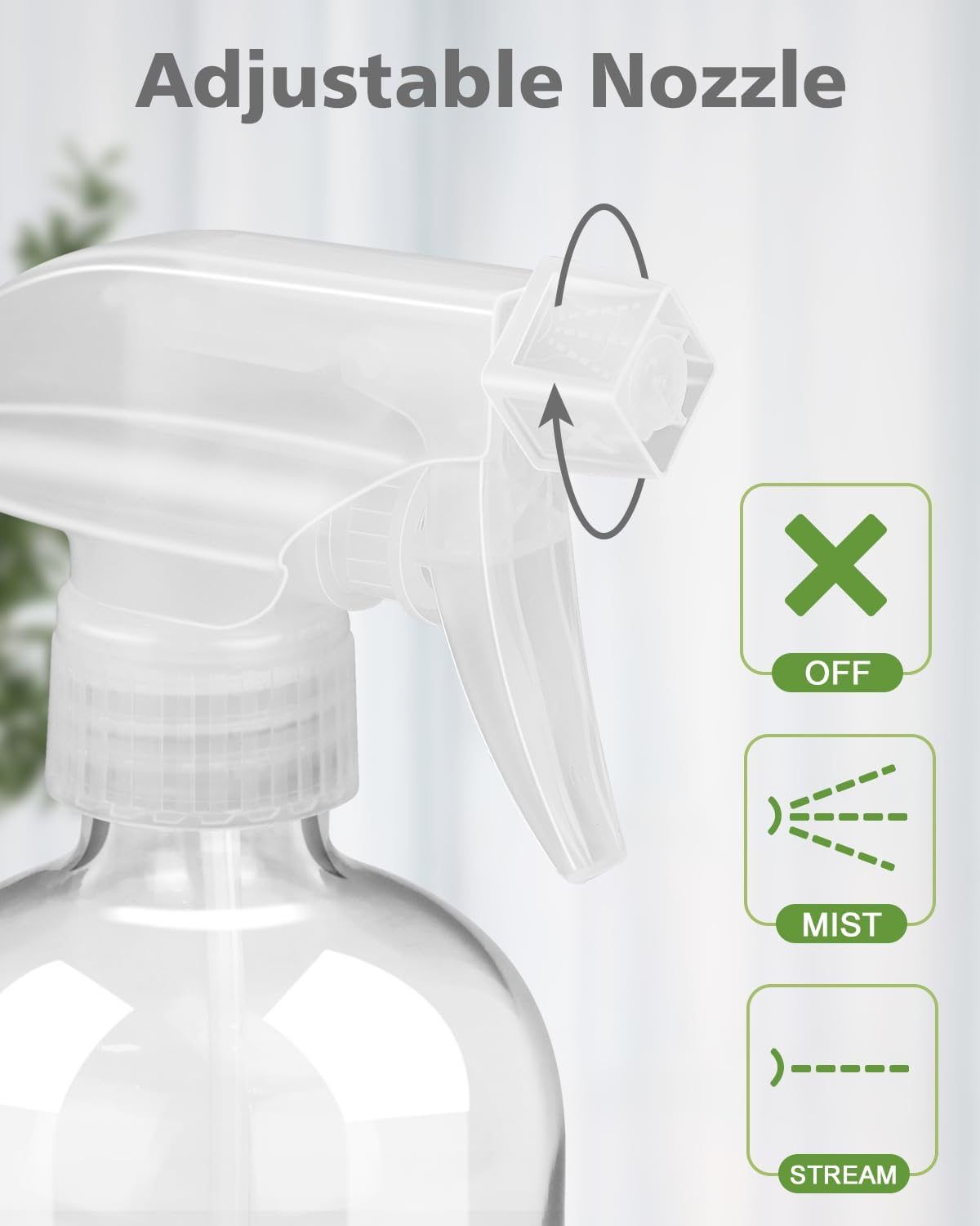 Roinisor Glass Spray Bottles with Silicone Sleeve Protection, Empty 16OZ Reusable Spray Bottles, Refillable Containers with Spray Nozzles for Cleaning Solutions, Plants and Essential Oils 1 Pack White