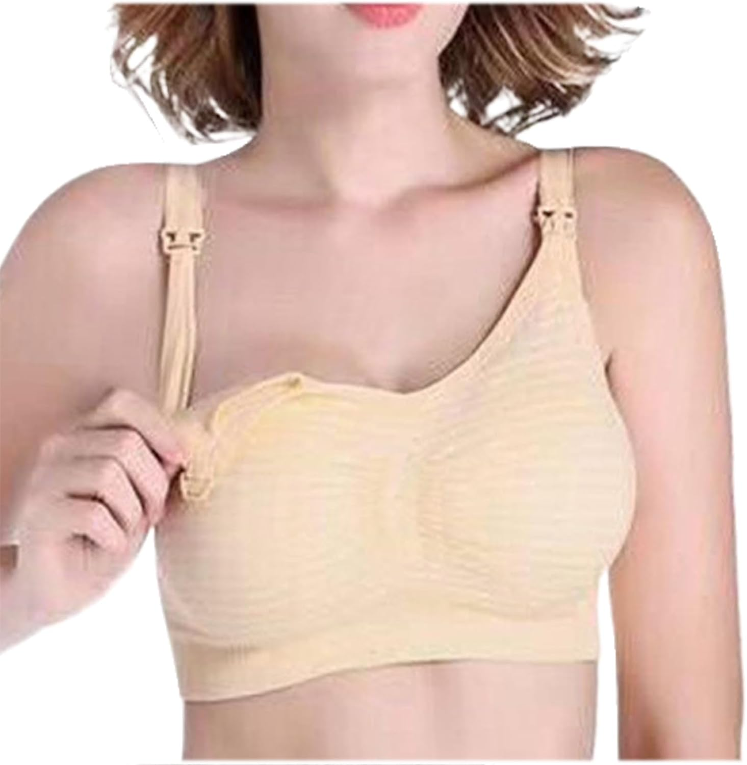 Dress Cici Hands Free Breastfeeding Nursing Bra for Large Breast, Front Clip Maternity Pregnancy Bras, 2 PCS image number 4