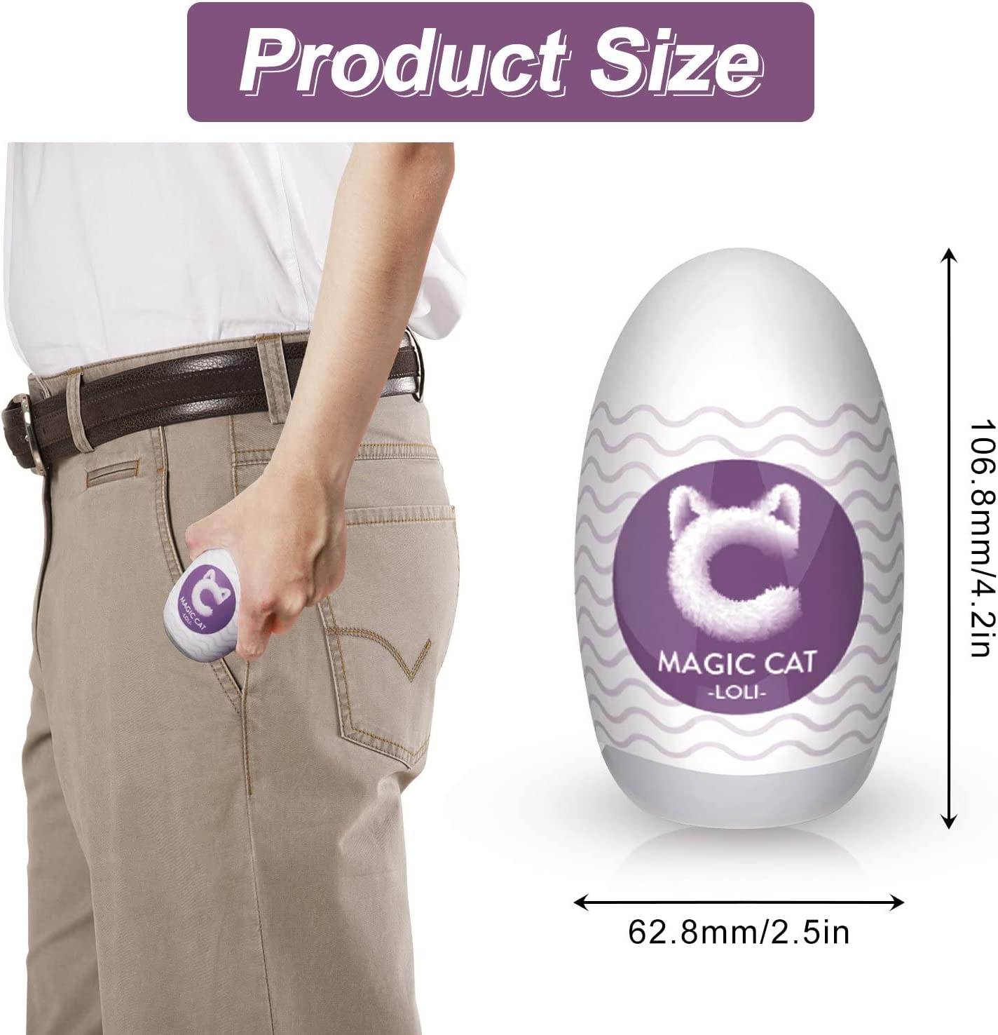 Portable Vacuum Cup Toys Egg for Men (Lavender) image number 5