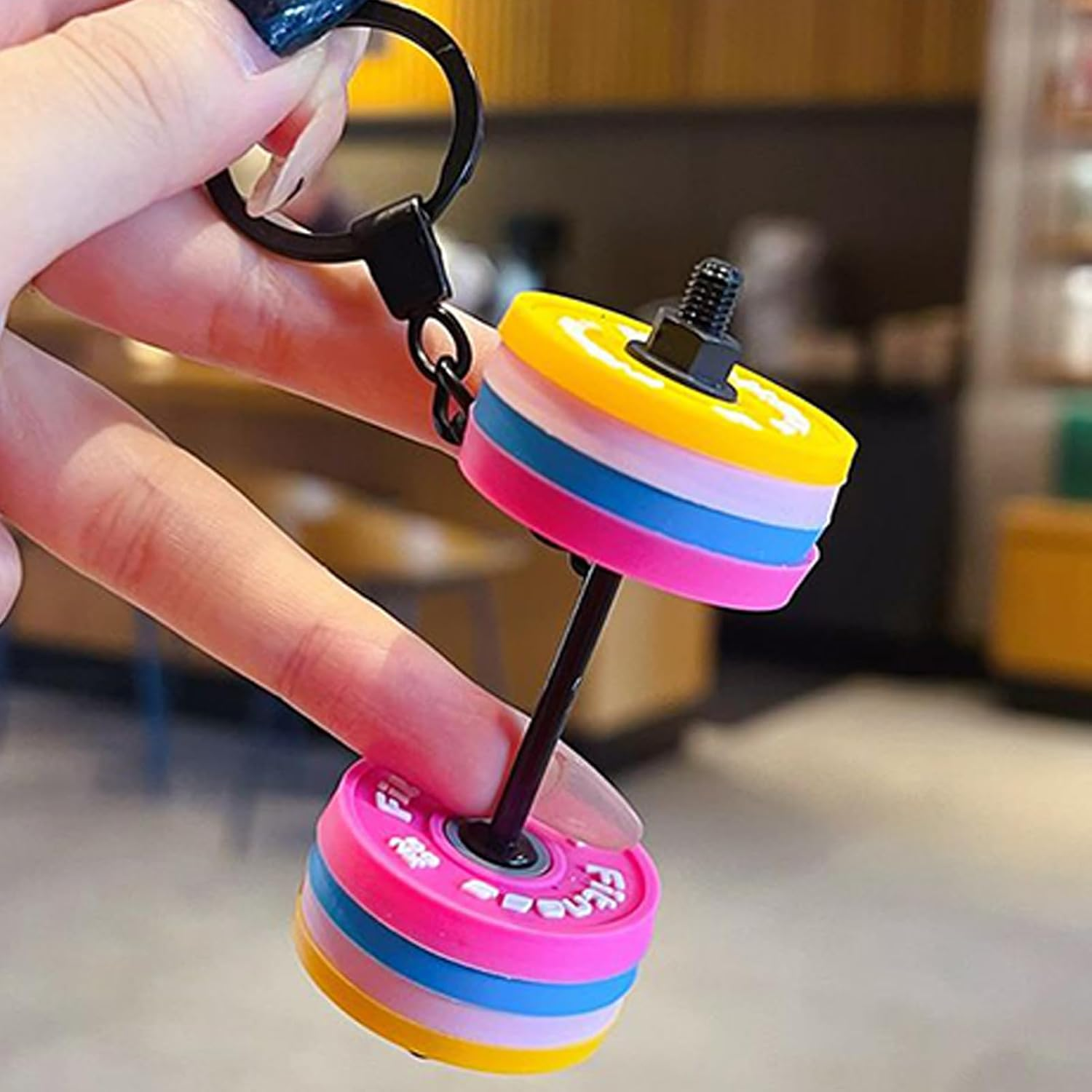 Walopola Mini Dumbbell Keychain - Detachable Dumbbell Charm - Decorative Bag Charm,For Women, Bag Backpack Purse Wallet, Motivation Decoration - A image number 4