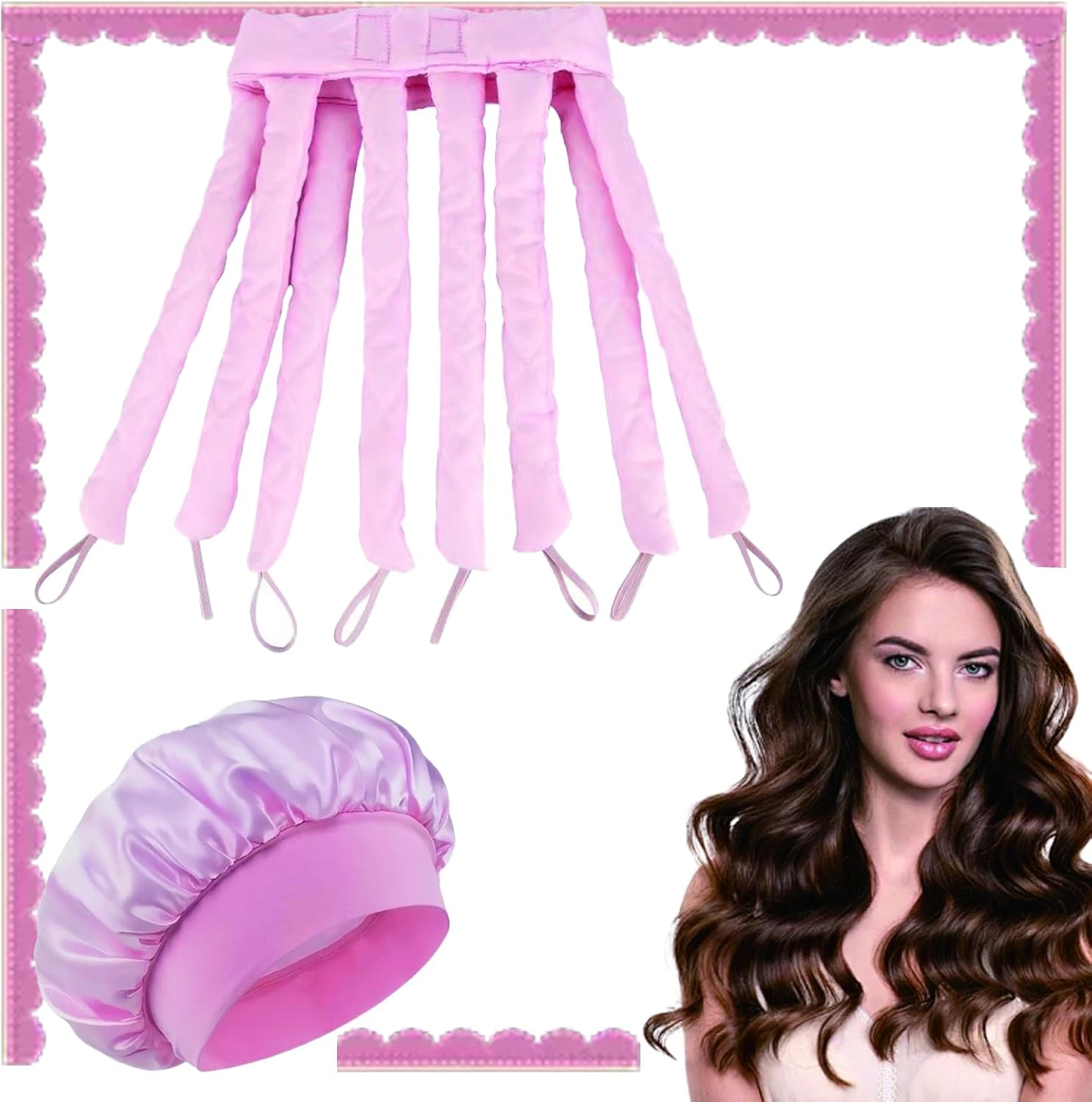 EUYKQNOI Heatless Curlers Headband, Hair Styling Devices, Hair Rollers, Octopus Hair Curler, Overnight Curls without Heat for Long Medium Hair, Silk Ribbon Curlers Soft image number 4