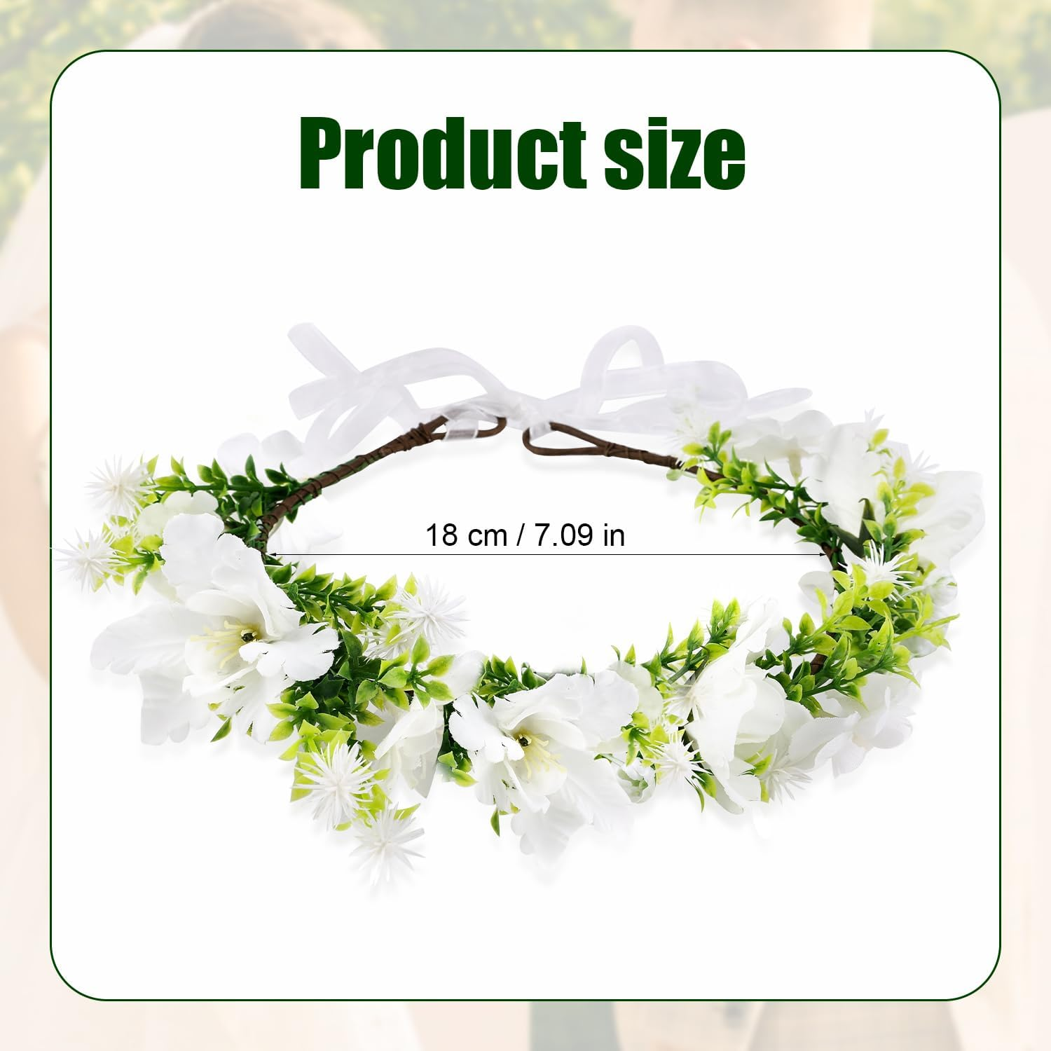 Dog Wedding Flower Crown, Floral Garland Collar Dog Flower Wreath Bow Pet Flower Ring Wedding Attire for Photo Props image number 4