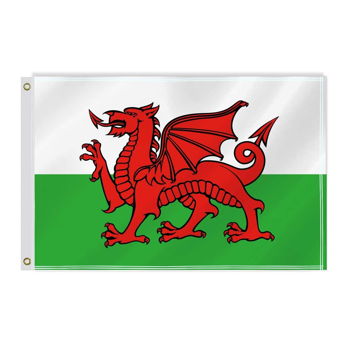 2&times;3 FT Welsh Flag,60&times;90 Medium Size Welsh People National Decor,Double Side Digital Printed 150D Polyester Banner with Canvas Header Brass Grommet