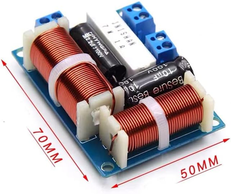 HOOCI 2PCS 2 Way 80W Speaker Treble Bass Frequency Divider Home Theater Hifi Stereo DIY Audio Crossover Filters image number 4