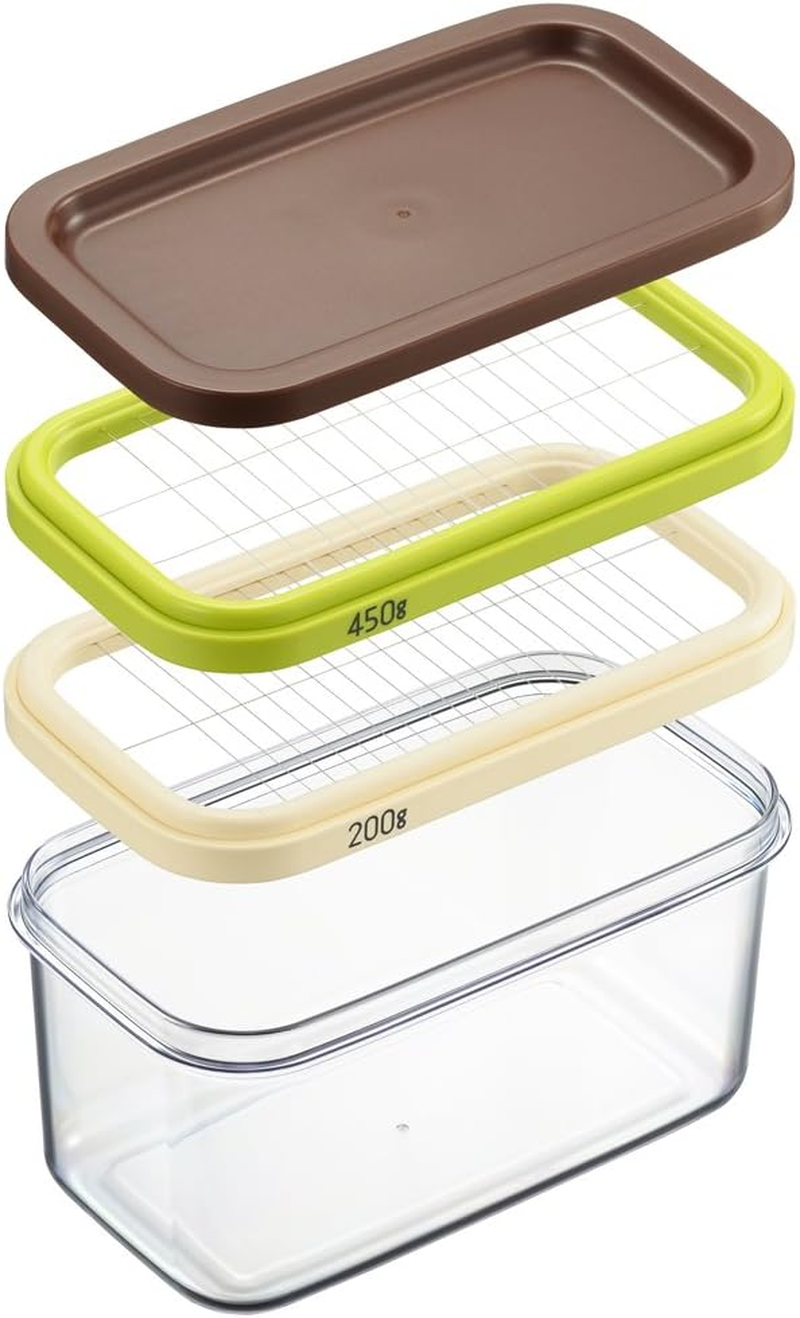 Yoshikawa Butter Case, 7.9 Oz (200/450 G) Butter Cutter, Made in Japan, 7.1 Oz (200 G) Cuts to Approx. 0.2 Oz (5 G), 10 G (450 G), Cut and Store as It Is Home Bakery Club SJ2088 image number 3