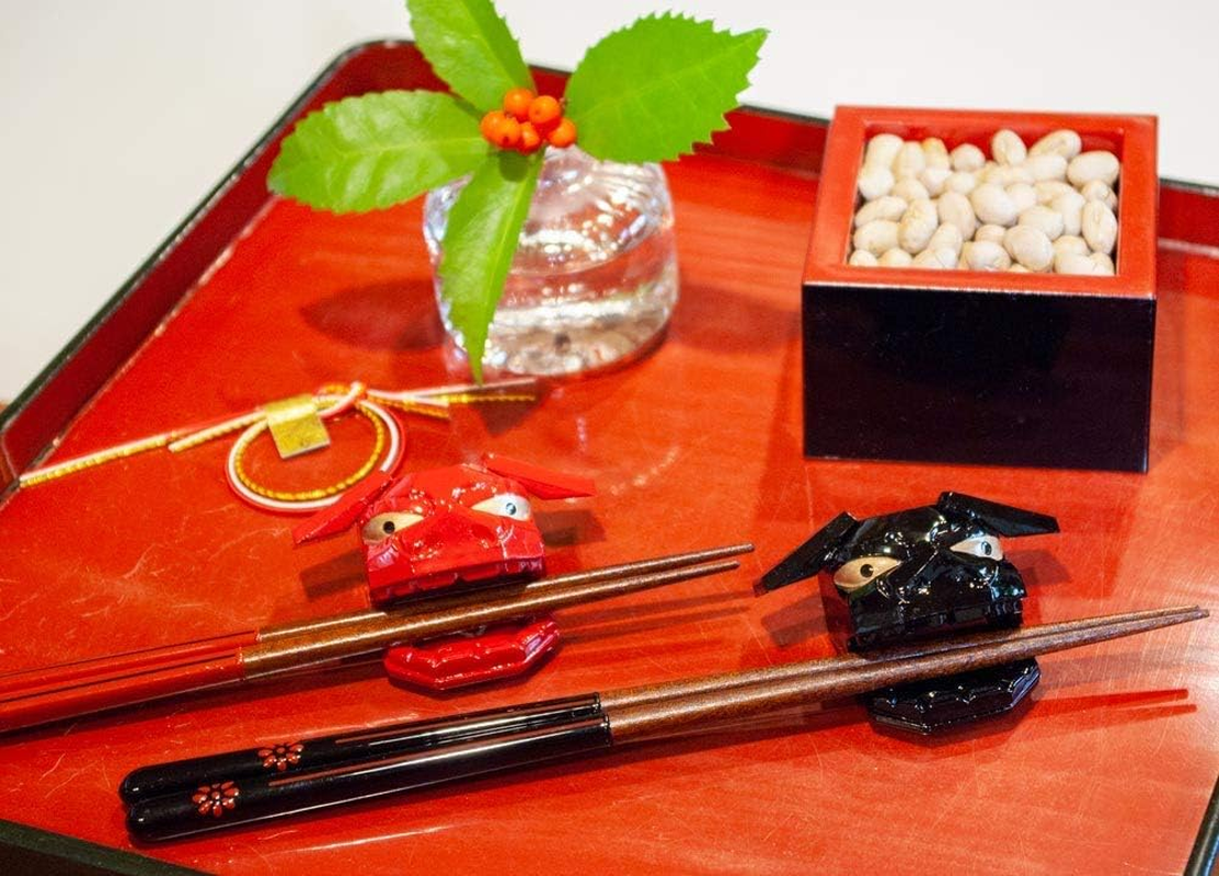 Kawai Japanese Wooden Chopsticks 2 Pairs and 2 Chopstick Rests Set in Gift Box [ Japan Import/Handcrafted ] - Checkered Grid Petal Small Pot image number 6