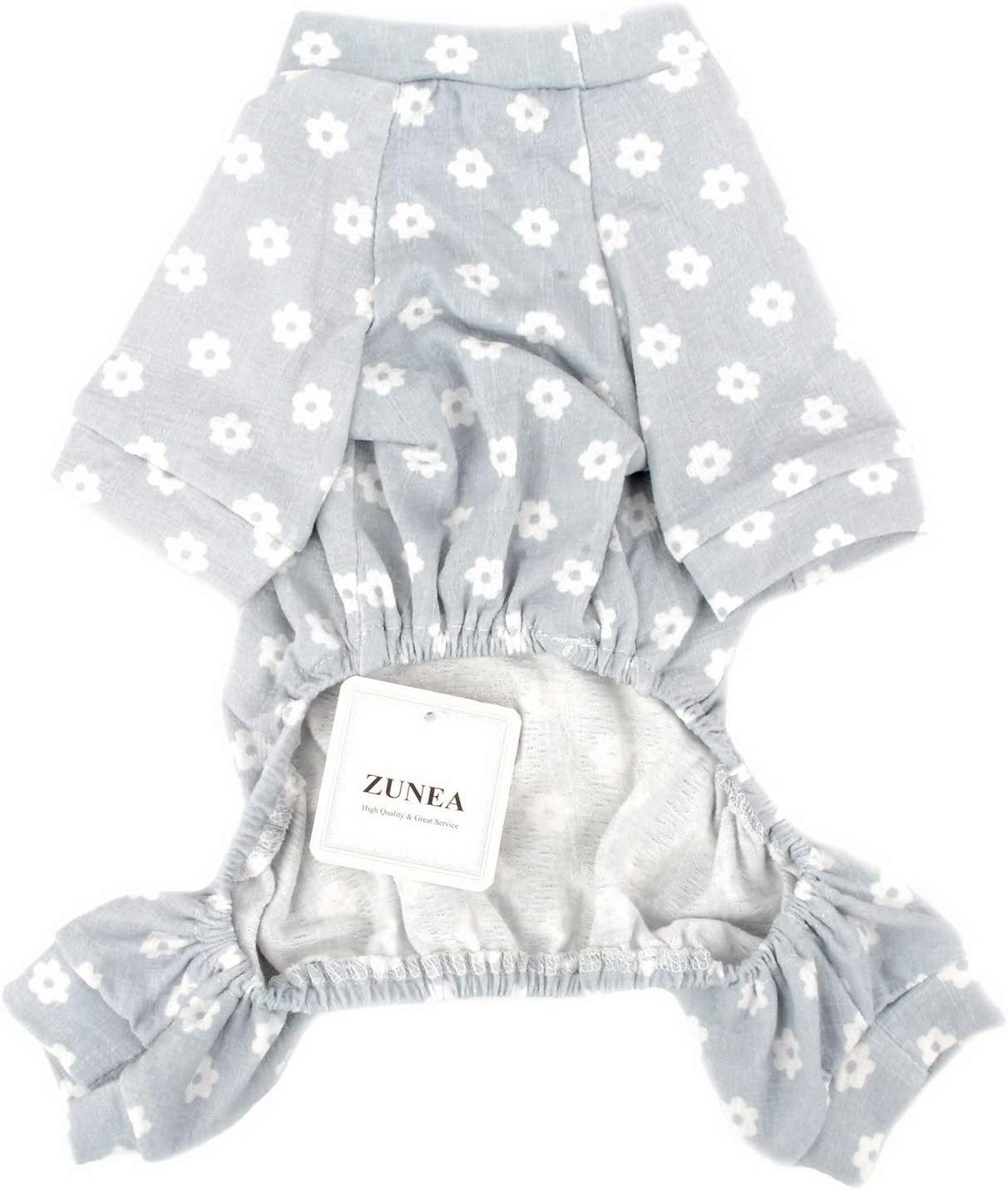 ZUNEA Small Dog Daisy Jumpsuit Pajamas Adorable Cotton Overalls Pjs Puppy Sleeping Clothes Shirt with Pant Pet Doggie Cats Four Legs Pyjamas for All Season Blue M image number 1
