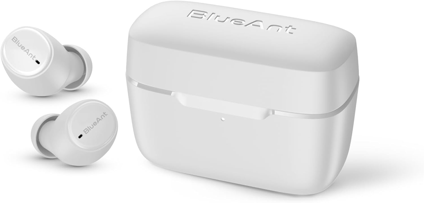 Blueant Pump Air Lite 2 True Wireless Bluetooth Earbuds, Sweatproof Sports Fit, Big Bass Sound, Clear Calls, All-Day Battery with Charging Case, Lightweight In-Ear Design, Black