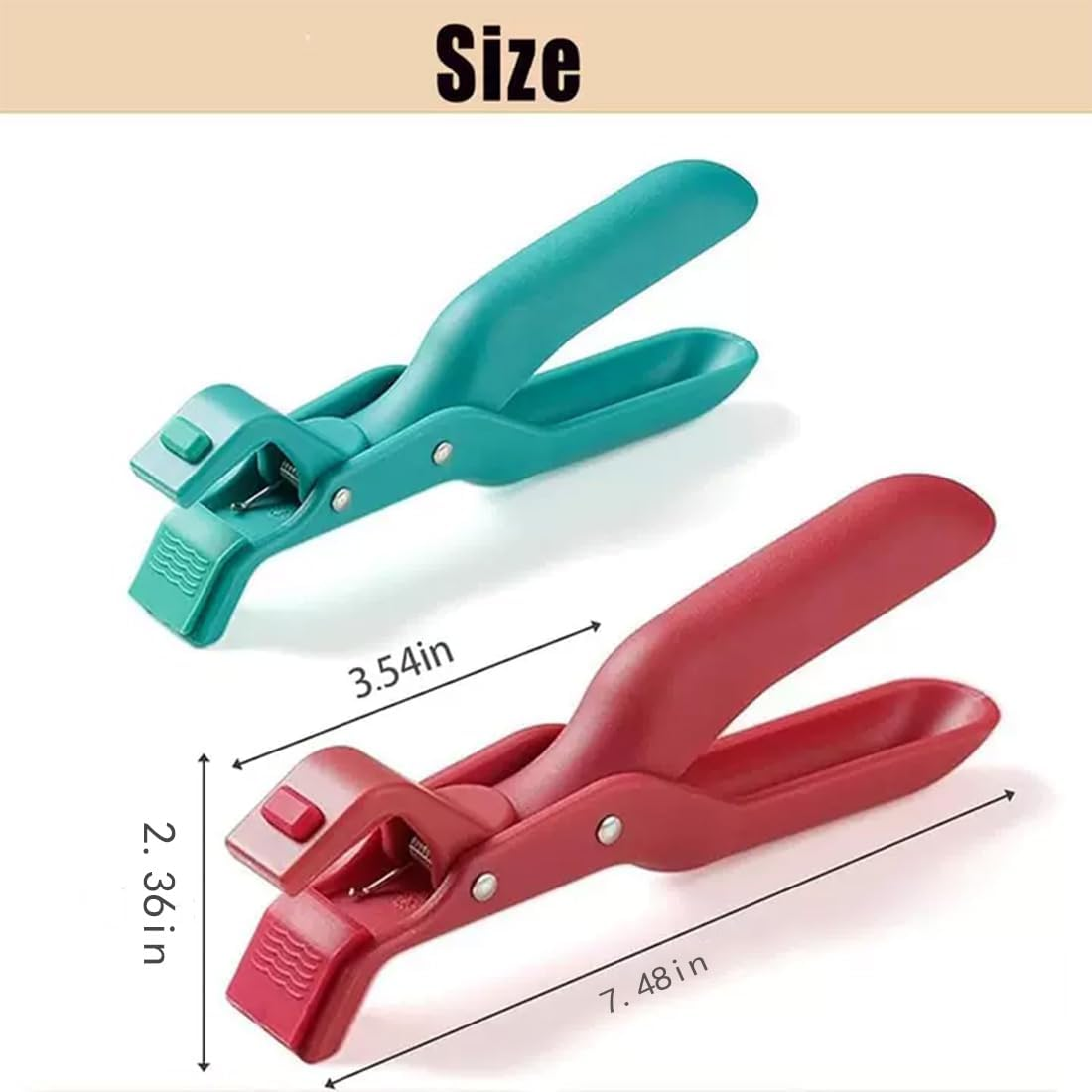 Multi Angle Hot Plate Gripper, Hot Plate Gripper Tongs, Multi-Purpose Hot anti Scald Bowl Holder Clip for Kitchen, Secure Grip & Non Slip for Dishes, Plates (2, Green&Red) - 2, Green image number 3