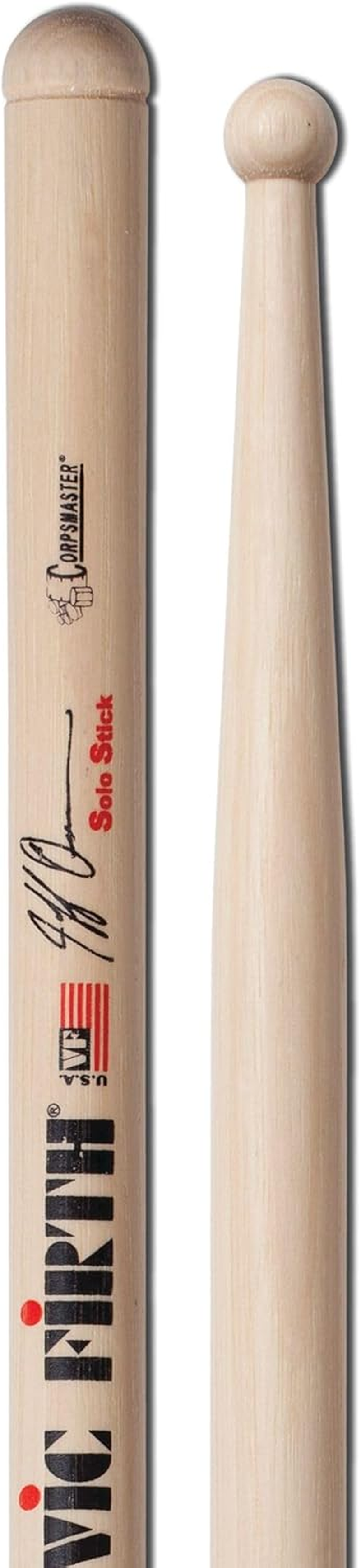 Vic Firth - Corpsmaster&reg; Signature Series Snare Drumsticks - Jeff Queen - Wood Tip image number 5