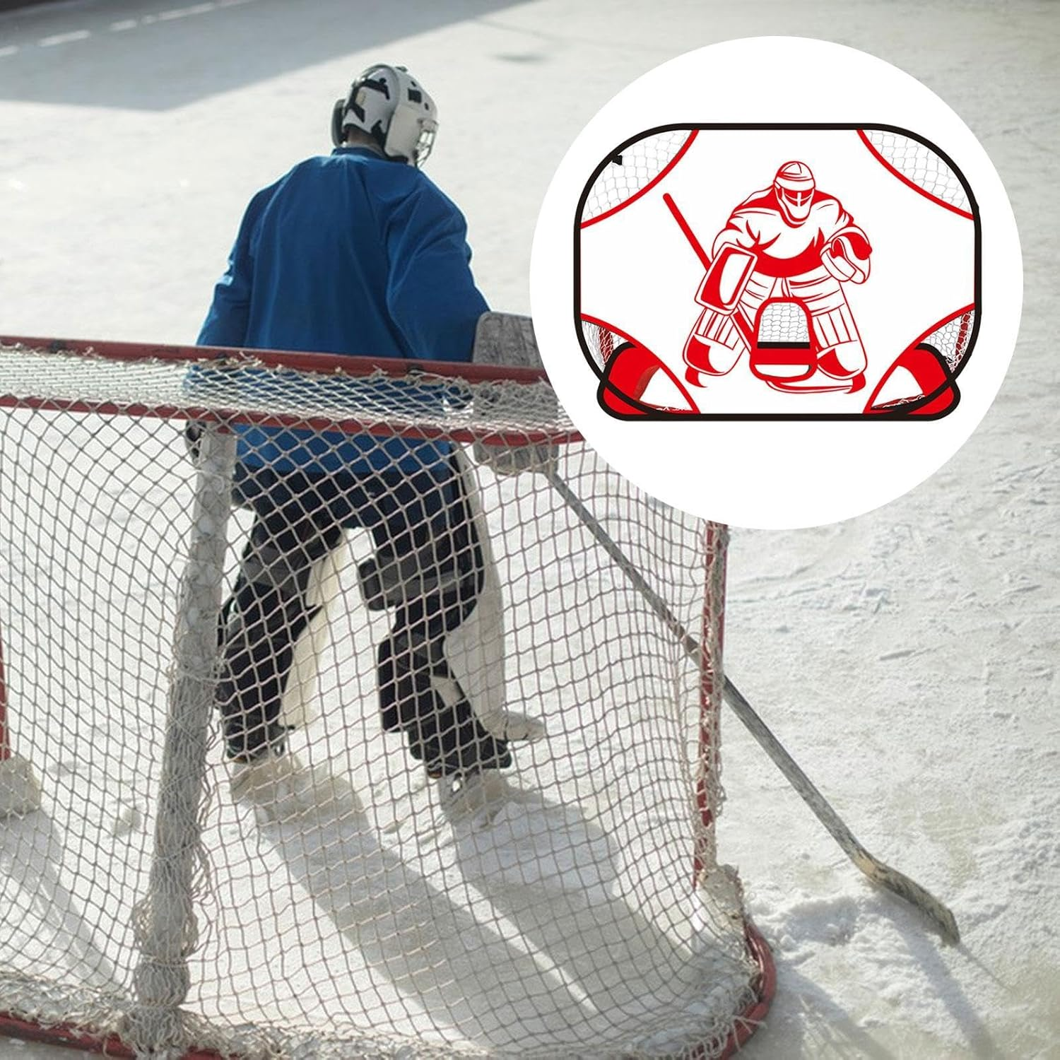 Vaveren Hockey Goal Practice Target Hockey Net Versatile Goalie Target Easy Attach for Outdoor Sports Indoor Backyard Hockey Lacrosse image number 1