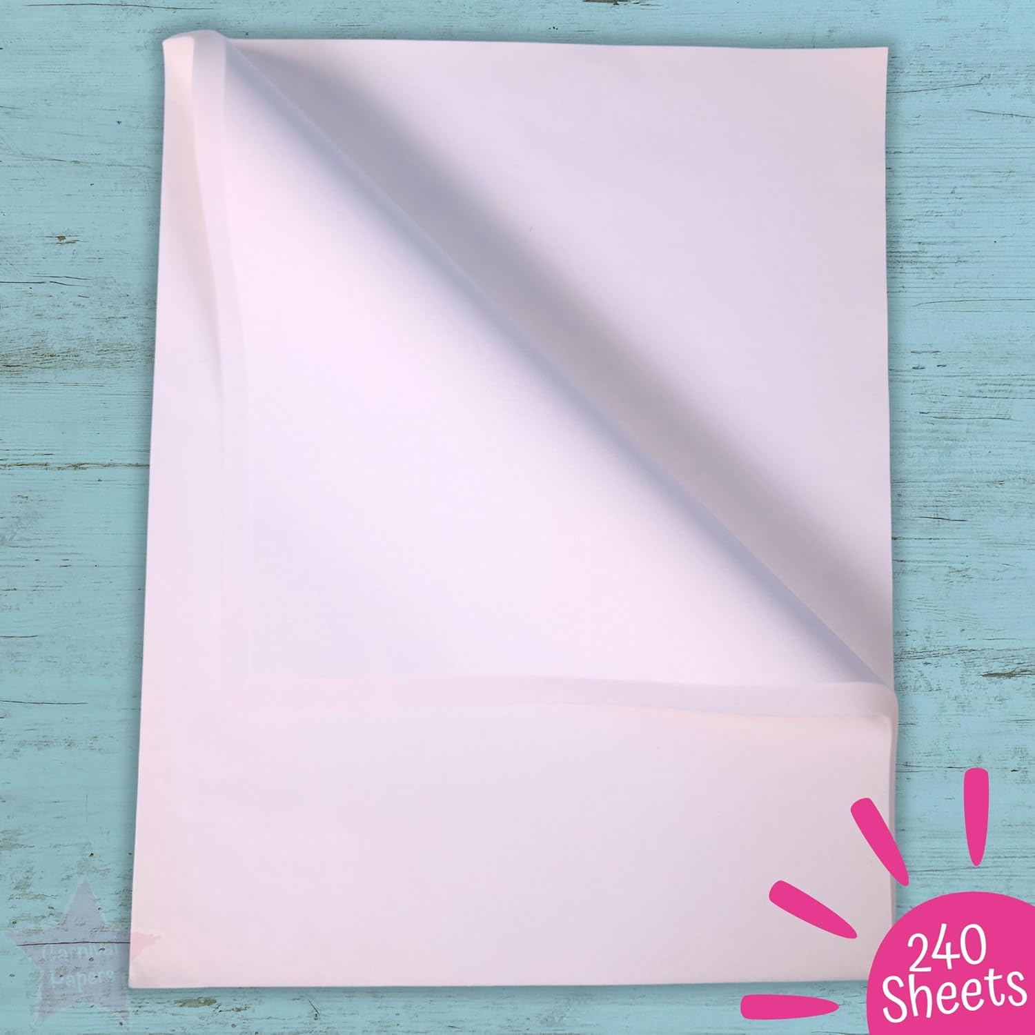 Carnival Papers Wet Strength Tissue Paper Small Sheets Oversize A4 Great for Gelli Printing, Mixed Media Crafts, Clay Tracing Super Strong White Tissue Paper image number 2