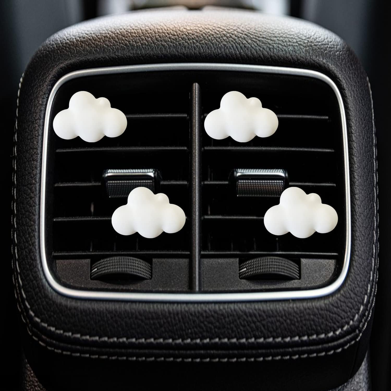 4 Pcs Cloud Air Vent Clips, Cute Cloud Car Unscented Air Fresheners Vents Clips Funny Car Diffuser Vent Clips Car Interior Decor Charm Cute Car Accessories Car Decoration image number 6