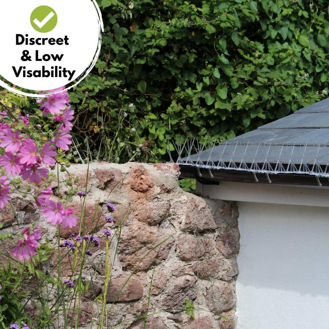 Defender Bird Spikes | Gutter Spikes Pack for Seagulls & Pigeons | Install Guide | 3 Metre image number 2