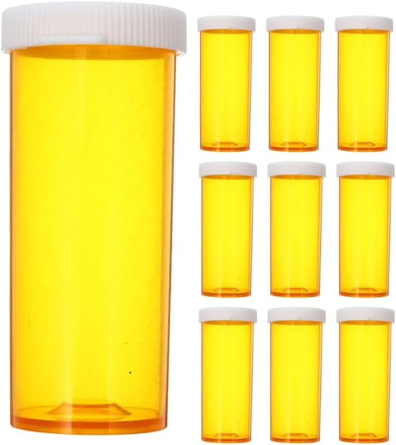 Baluue 10 Pack Empty Pill Bottle, Multi-Functional Plastic Medication Protable Storage Containers with Lids Waterproof Clear Pill Case for Vitamins and Supplements image number 3