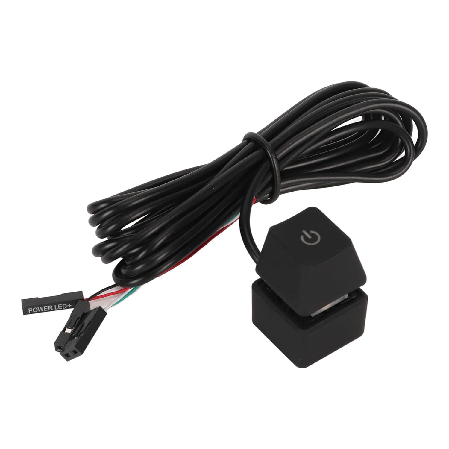 6.6Ft PC Power Button, External Power Switch with 7 Color Light for Desktop PC, Blue Switch Mechanical Keys, Computer Power Switch Suitable for Home Hotel Office