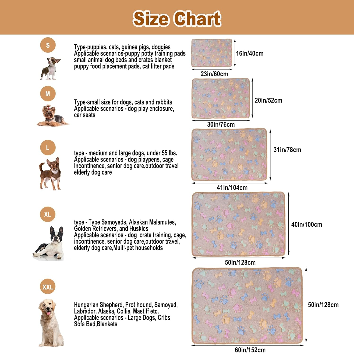 Dono 1 Pack 3 Blankets Soft Fluffy Cute Bone Pattern Fleece Pet Blanket Warm Sleep Mat Cute Print Design Puppy Kitten Blanket Doggy Mat Paw Print for Dog Cat Kitten Doggy and Animals image number 6