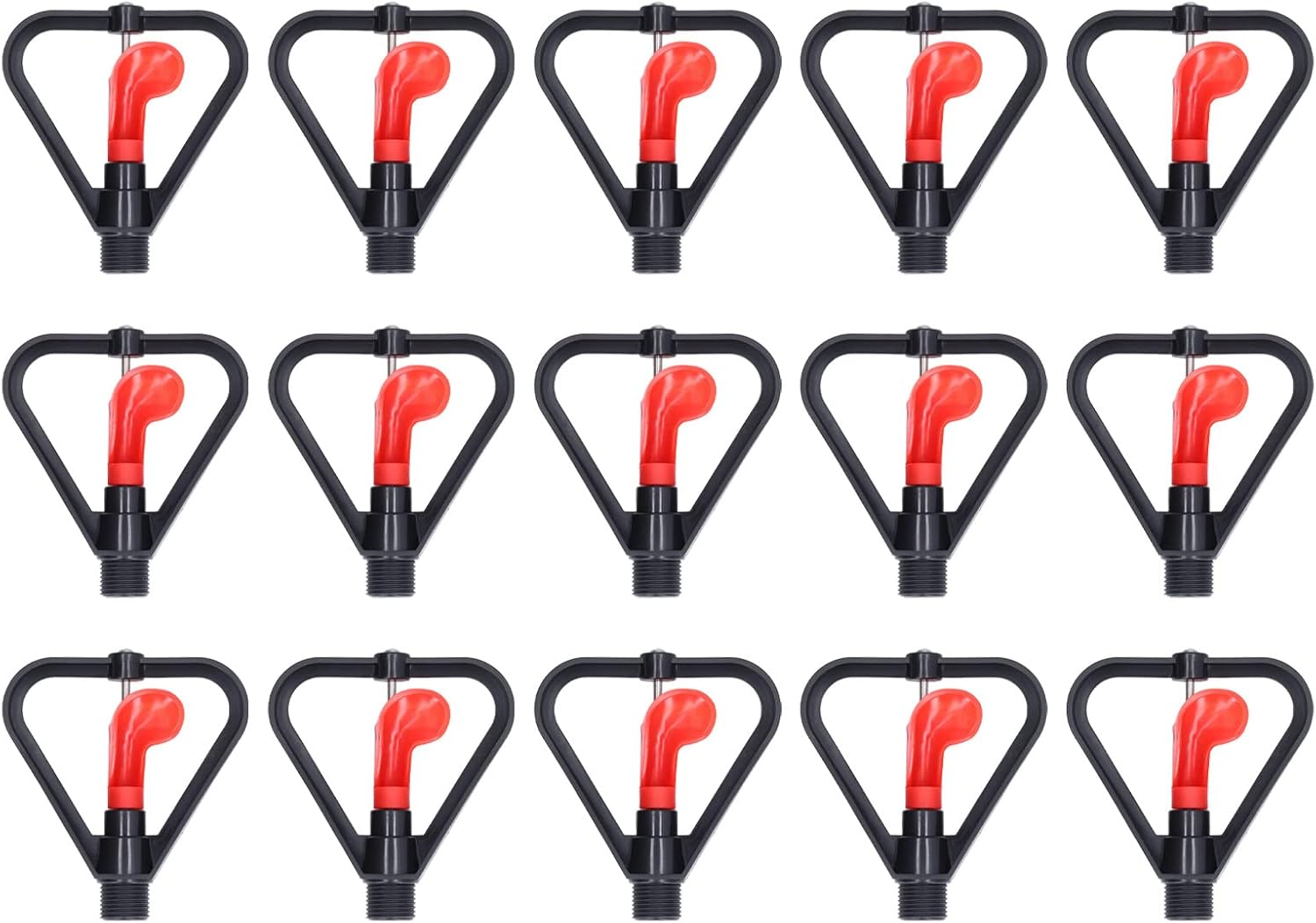 Lawn Sprinkler, 15Pcs Irrigation Sprinkler G1/2In Male Thread Refraction Sprinkler for Watering Garden Yard Lawn