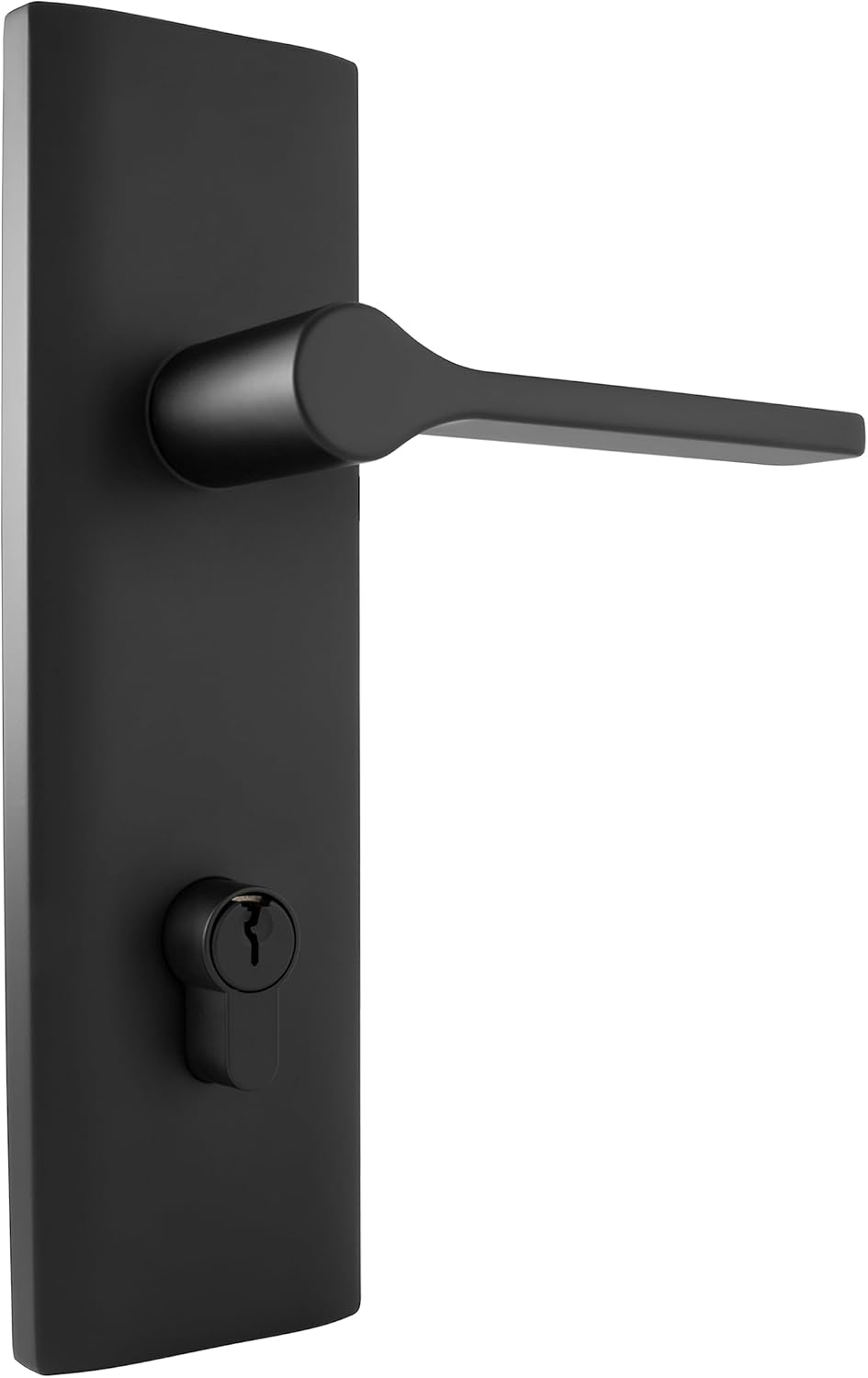 Gainsborough Tradepro Adel Long Plate Entrance Double Cylinder Lever and Lock Set, Matt Black