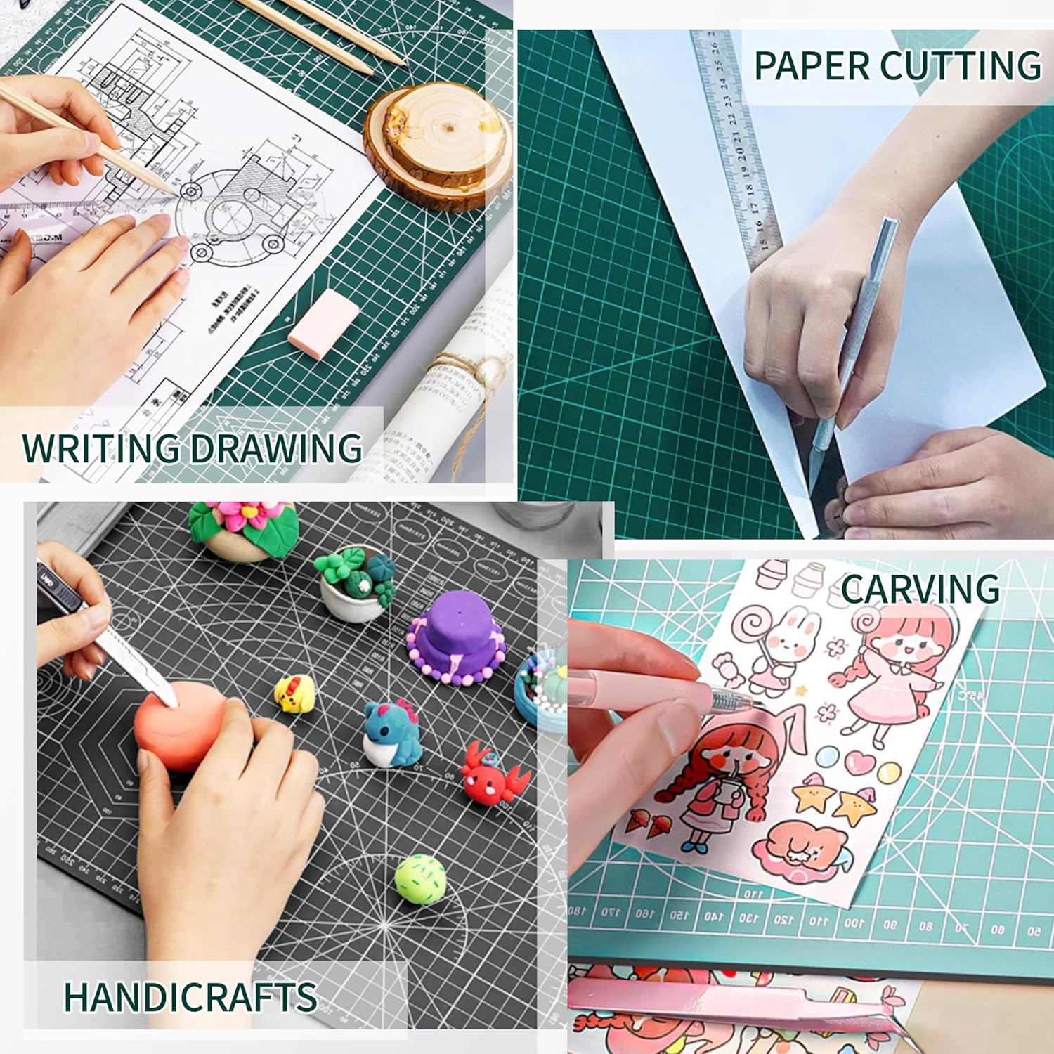 WALWAL Double-Sided Self Healing Cutting Mat, 18 Inches X 12 Inches Base for Quilting, Sewing Ideal for Sewing Crafts Hobby(A3) image number 5