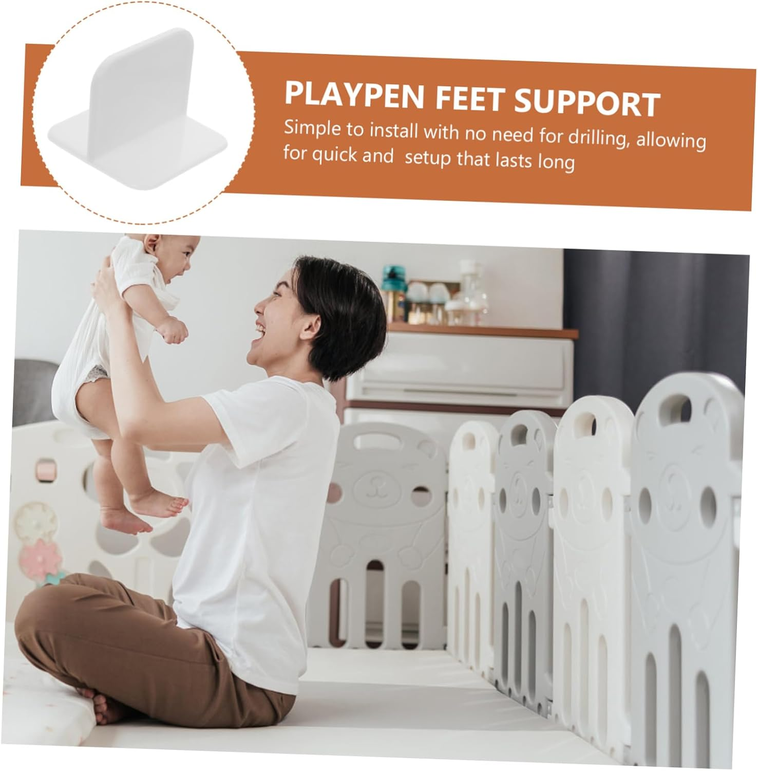 KOCKSHION 12 Pcs Playpen Stabilizer Playpen Accessories Replacement anti Slip Gate Support Feet Baby Safety Baffle for Child Safety image number 1