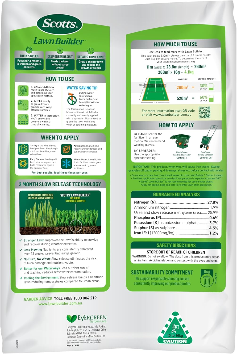 Scotts Lawn Builder Premium Lawn Fertiliser, 15 Kg image number 5