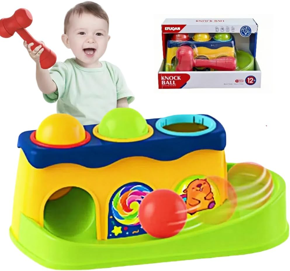 Pound a Ball Montessori Learning Toy Included 3 Colorful Balls & 1 Hammer,Interactive Learning Activity with Towing Holes,Early Developmental Hammer Toy for 1-3 Years,Stem Early Education Gift image number 6