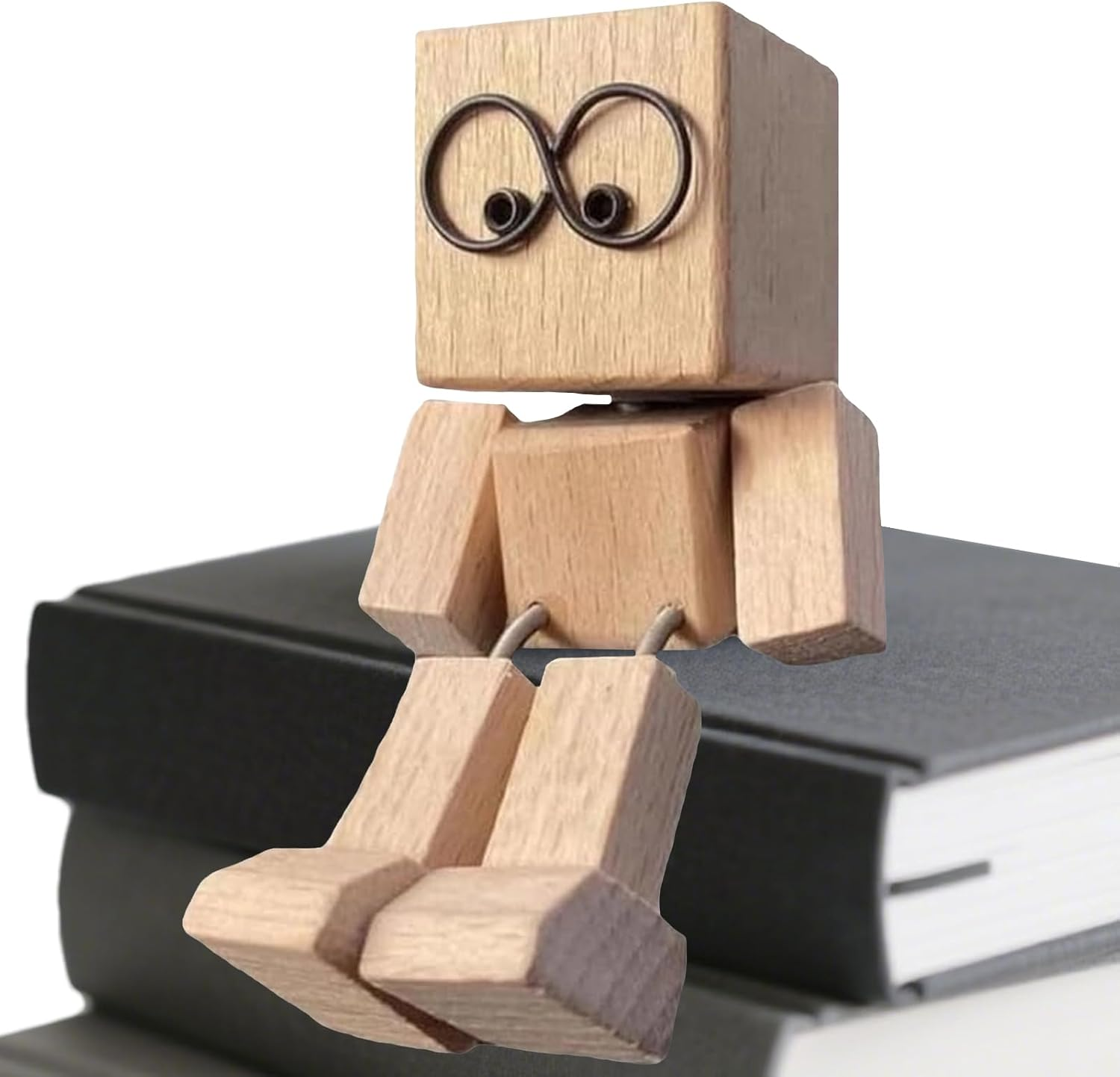 Shaking Wooden Man Figurine, Car Ornaments Charming Little Wooden Figure That Sways, Handmade Shaking Feet Figure Doll for Car Dashboard image number 6