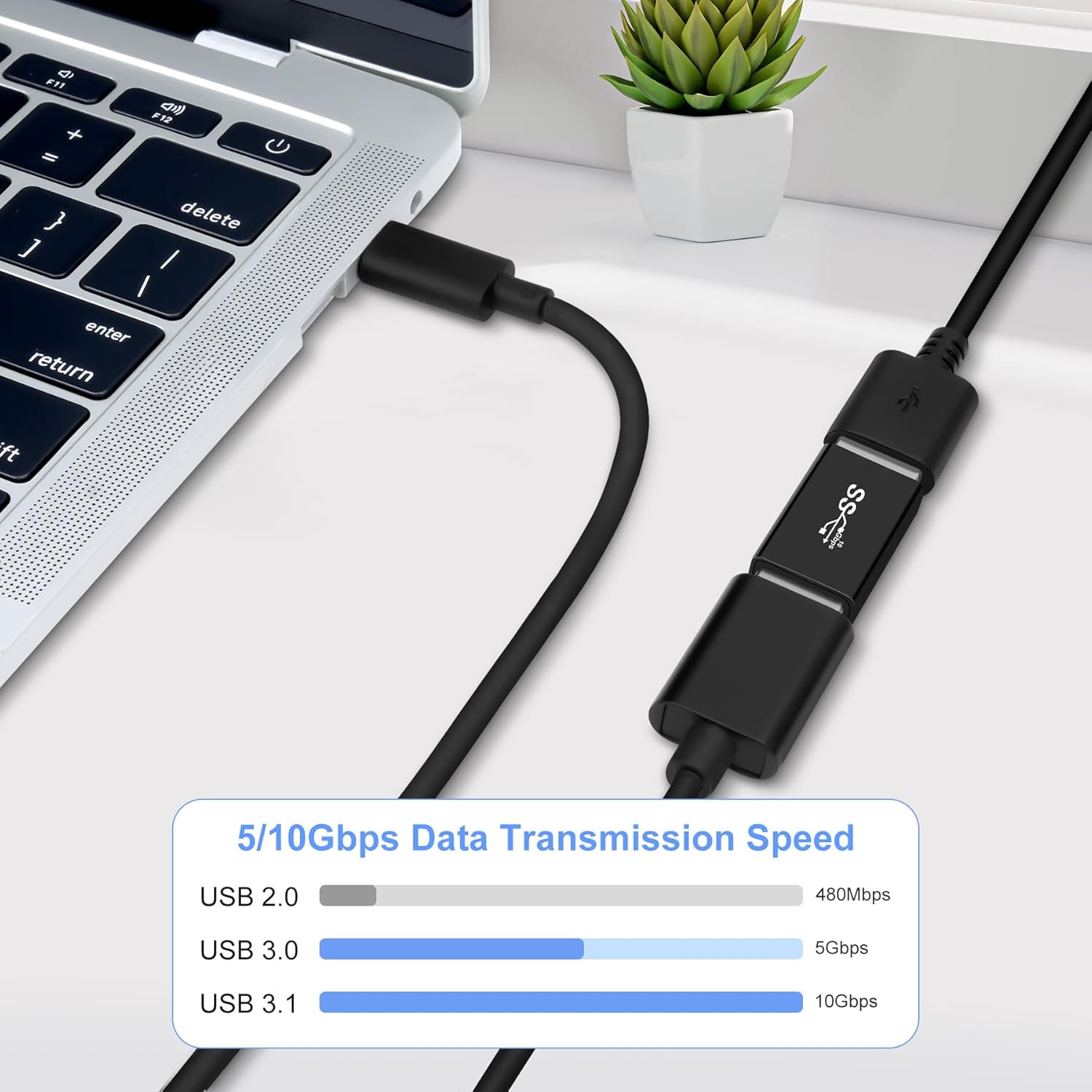 AIYEEN USB 3.0 Male to USB 3.0 Female Adapter (2 Pack) OTG 3.0 USB a to 3.0 USB a Adapter, USB Male Connection or Data Cable Extension, USB3.0 Extension Adapter image number 5