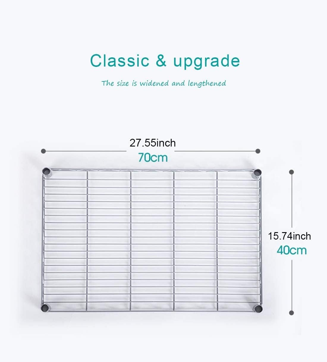 CAVSOIR 4 -Tier Shelf Carbon Steel Shelving Unit Adjustable Heavy Duty Wire Shelf Metal Height Shelves Unit Metal Storage Rack Durable Organizer (Silver, 4 Tier) image number 5