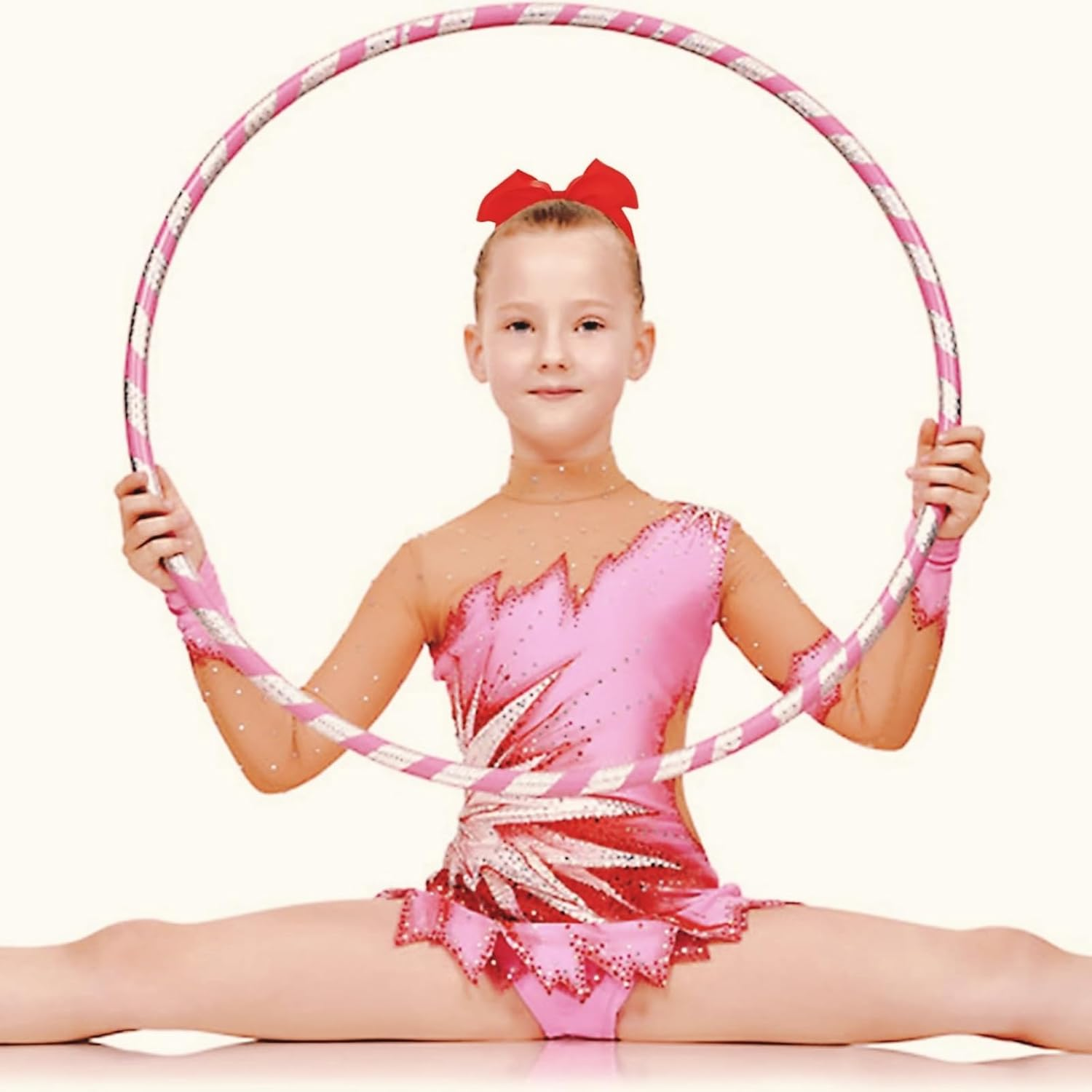 Hair Bow Duo for Women - Large 8 Inch Lacrosse Bows in Red for Cheerleaders with Comfortable Rubber Clip - Perfect for Festivals, Photo Shoots & Everyday Use