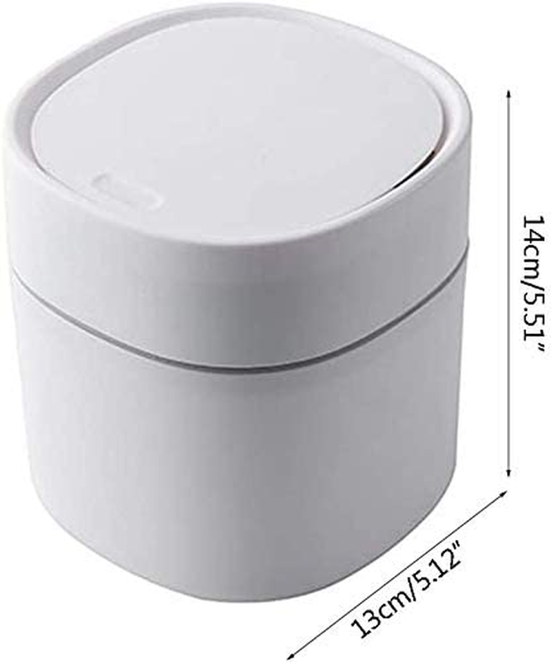 Mini Recycle Bin Plastic Trash Can Creative Desktop Trash Can with Lid Small Home Office Cleaning Trash Can Button Desktop Storage Trash Can image number 3
