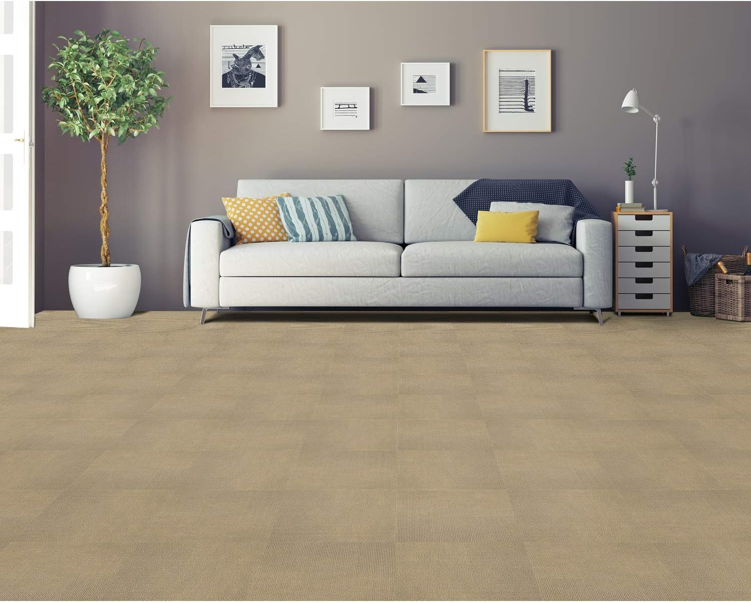 Achim Home Furnishings NXCRPTJT12 Nexus Jet 12 Inch X 12 Inch Self Adhesive Carpet Floor Tile, 12 Tiles/12 Sq'. - Jet image number 2