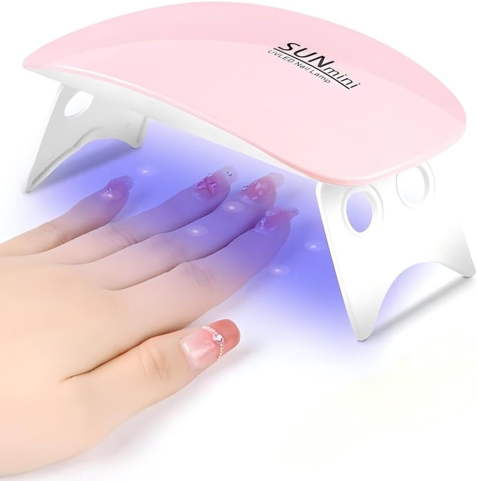 Mini UV LED Nail Lamp, Compact Portable Gel Nail Dryer Light for Curing Gel Polish & Semi-Cured Nail Wraps, Fast Drying Usb-Powered Manicure Tool for Travel & Home Use (White)