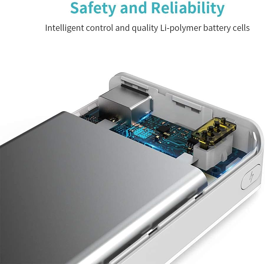 ROMOSS 10000Mah USB C Power Bank, Mini Portable Charger, 2 Outputs and 2 Inputs Battery Pack Compatible for Iphone 17/16/15//14, Ipad, Galaxy S25/S24, Gopro and More(White) image number 6