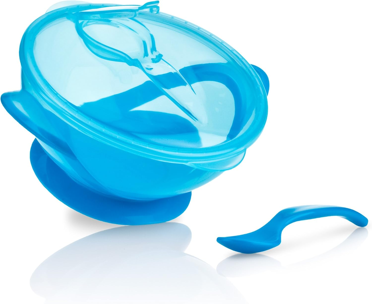 Nuby Easy Go Suction Bowl with Lid and Snap-In Spoon, Colors May Vary image number 4