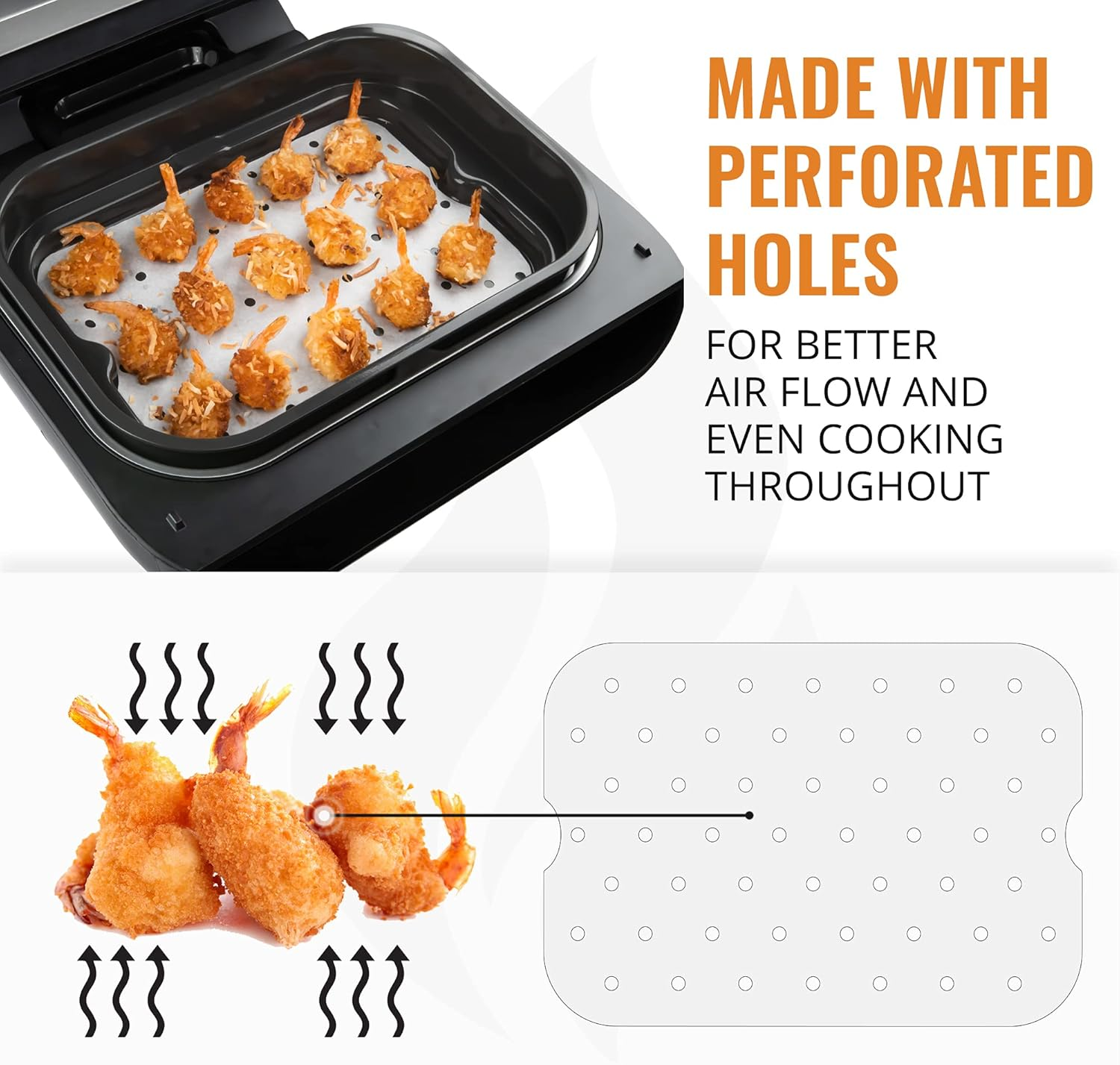 INFRAOVENS Air Fryer Parchment Paper Liners for Ninja Foodi XL Smart FG551 6-In-1 Indoor Grill, Ninja Foodi Accessories, Air Fryer Liners and Reusable Heat Resistant Mat, Air Fryer Accessories By image number 2