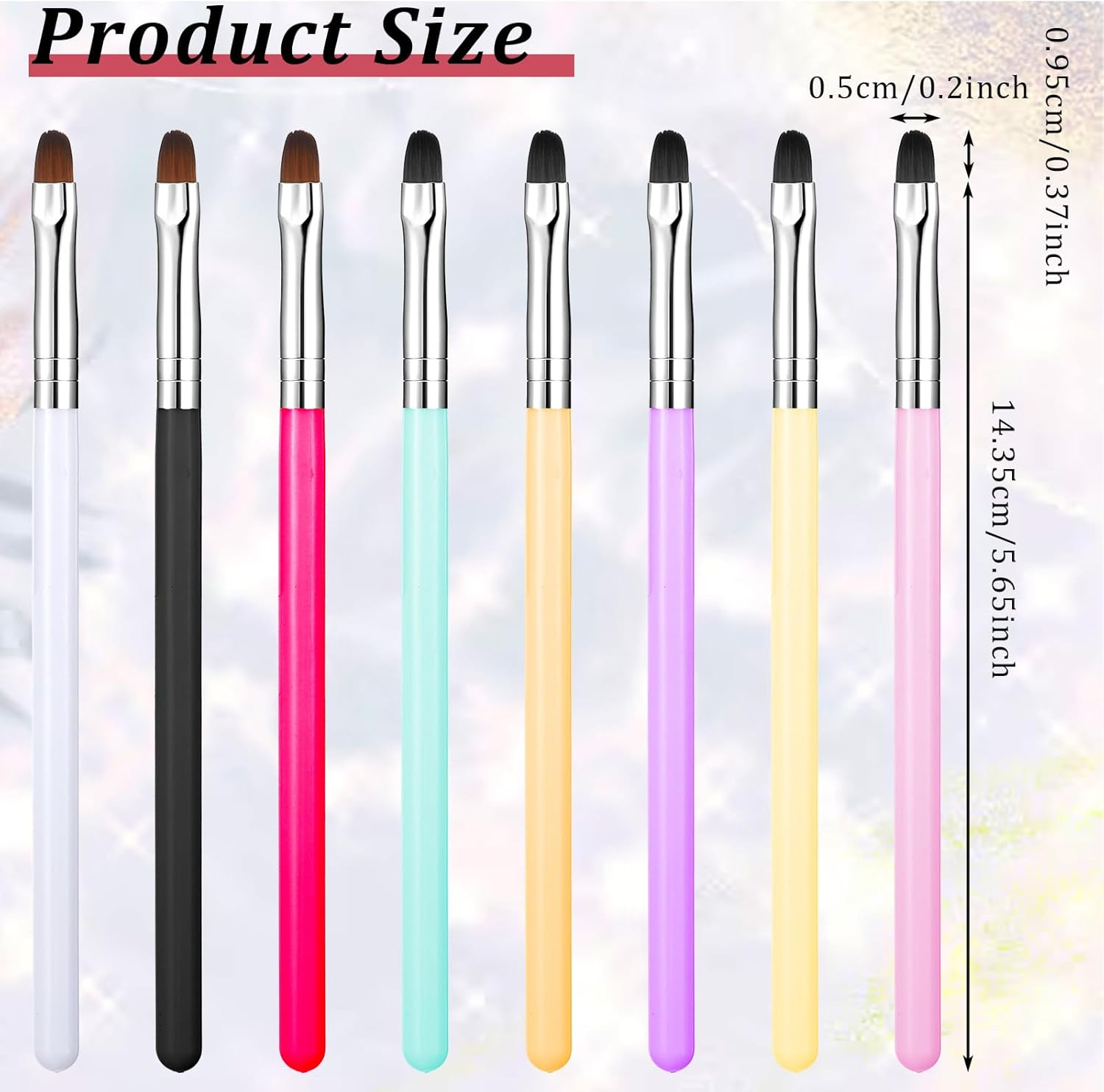 8 Pcs Nail Detail Art Brush Set Wooden for Gel Polish,Ymapinc Gel Nail Brush Tools,Liner Dotting Tools,Builder Dotting Tools Accessories image number 6