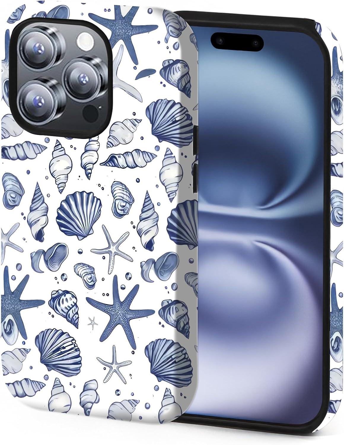 XUNQIAN Compatible for Iphone 13 Case, Coastal Beach Summer Blue Ocean Seashell Aesthetic Protective Phone Case (For Iphone 13), RUI-97A-A image number 4