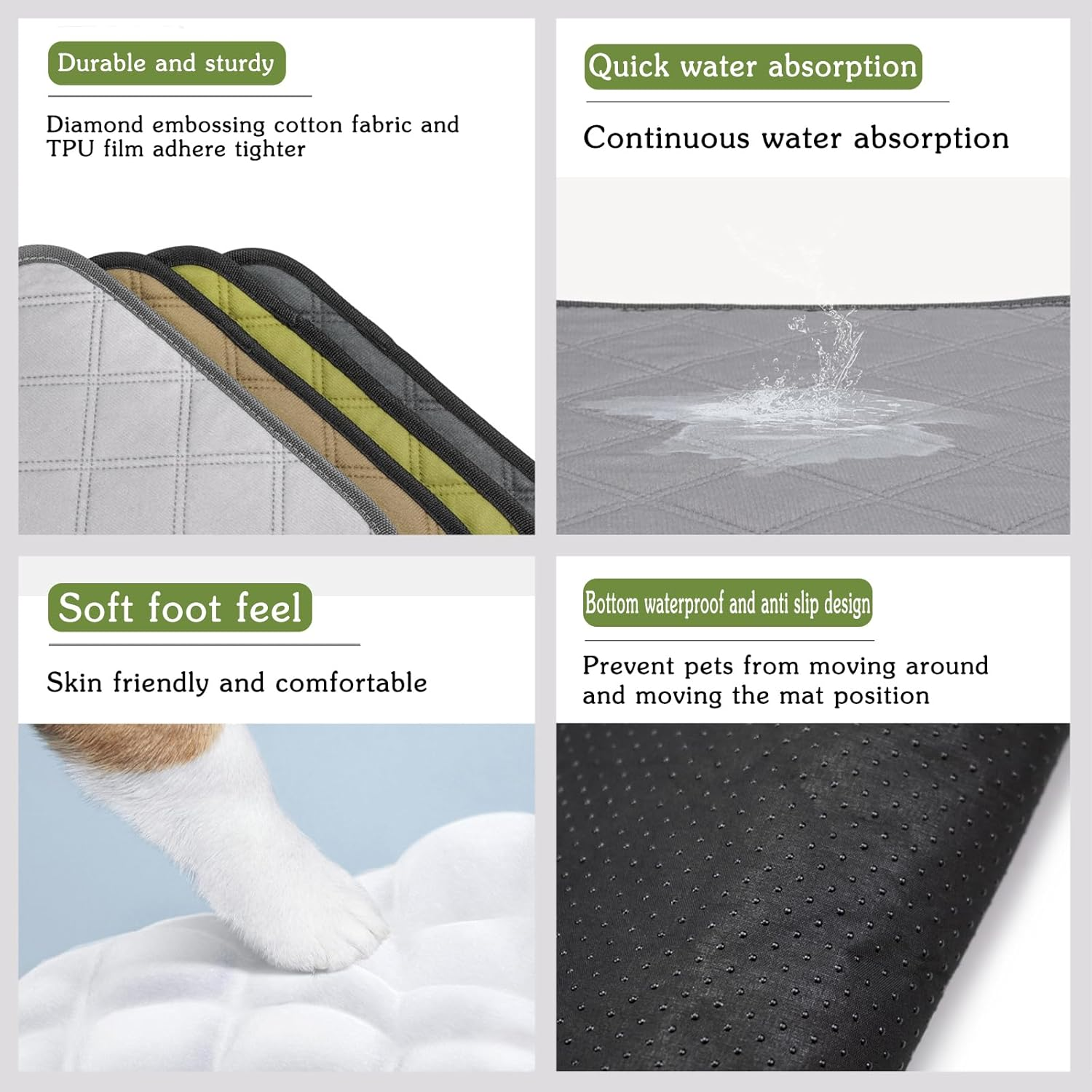 4 Pack Guinea Pig Cage Liner,Washable Pee Pads for Small Pet,Reusable Guinea Pig Bedding,Non-Slip Mat for Small Animals Soft and Comfortable Sleep Pads for Chinchillas Rabbits Hamster Bunny image number 2