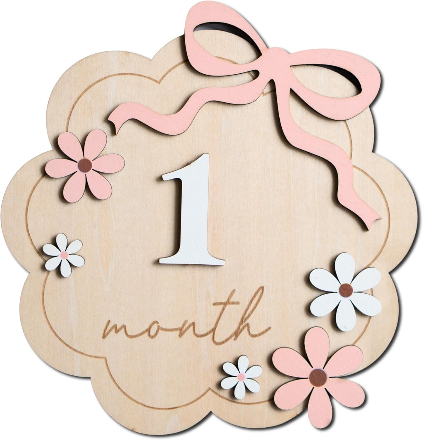 Baby Monthly Milestone Sign,1-12 Monthly Baby Milestone, Month Milestone Baby Girl, Baby Months Milestone, Newborn Photography Props Double-Sided image number 5