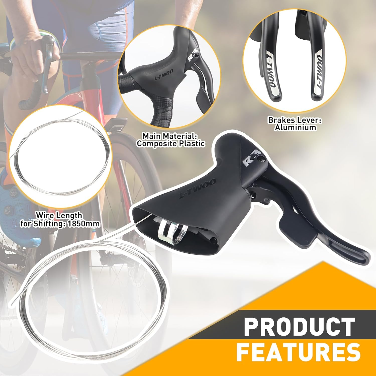 WEEROCK L-TWOO Road Bike Shift Lever 2 X 8 Speeds Road Bicycle Shifters with Brake Levers Compatible with Shimano image number 4