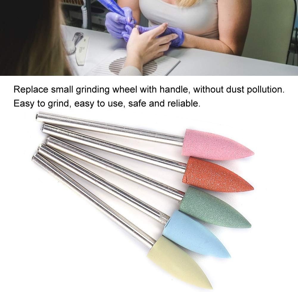 Nail Cutter Attachments, Nail High Gloss Polishing Attachment, Russian Manicure Drill, Nail Drill Silicone Nail Bit, 5 Pieces/Set Rubber Nail Drill Bits Manicure Pedicure Nail Polishing Cutter image number 5