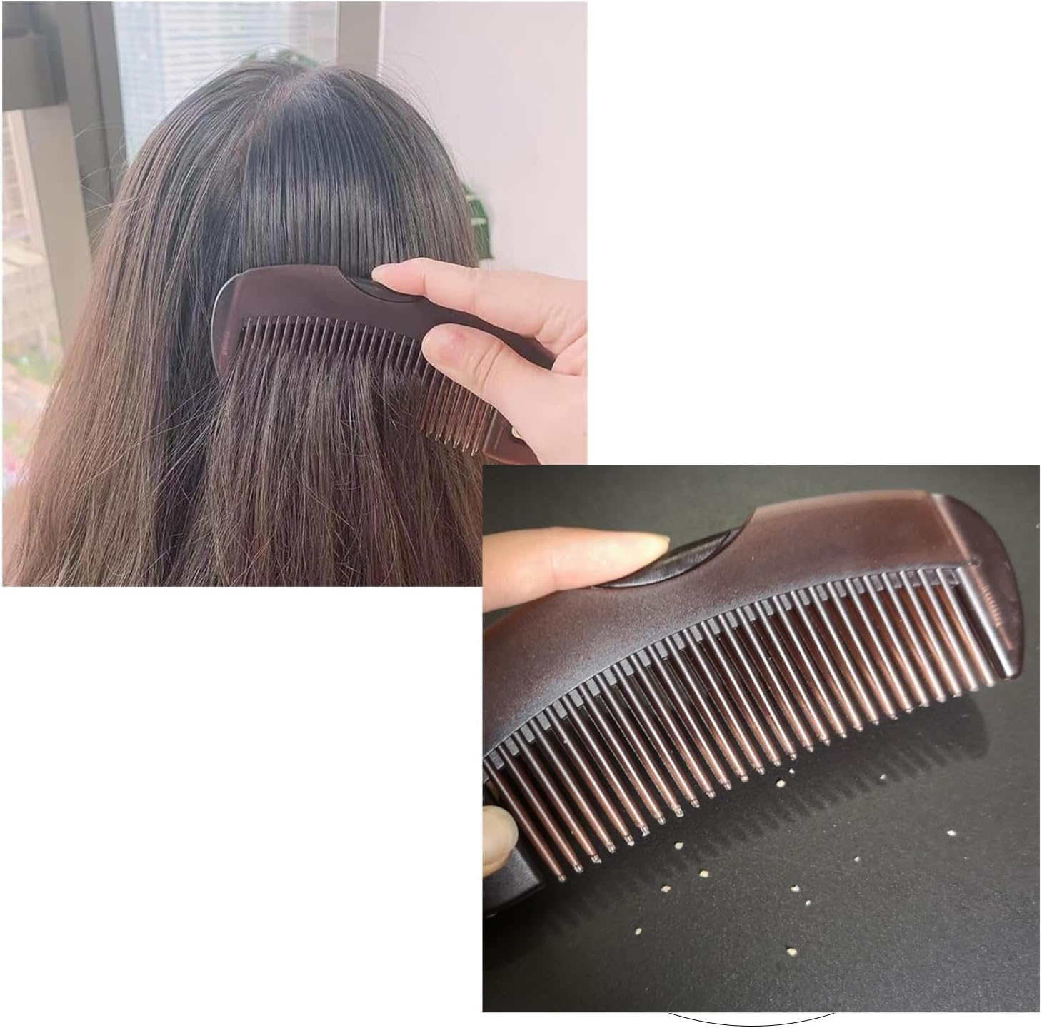 Shoyisenka Stainless Steel Fine Tooth Comb&ndash;Scalp Psoriasis & Dandruff Remover, Detox & Lice Comb for Men & Women (A Set of Three) image number 2