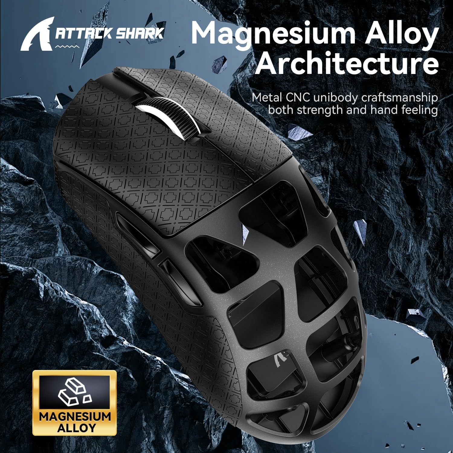 ATTACK SHARK R3 Magnesium Alloy Mouse, Wireless 8K Mouse, 46G Superlight Mouse, Pixart PAW3395 Gaming Sensor, Bt/2.4G/Wired Gaming Mouse, Adjustable DPI 26000, Office Mice for Win11/Xbox/Ps - 1 Purple image number 7