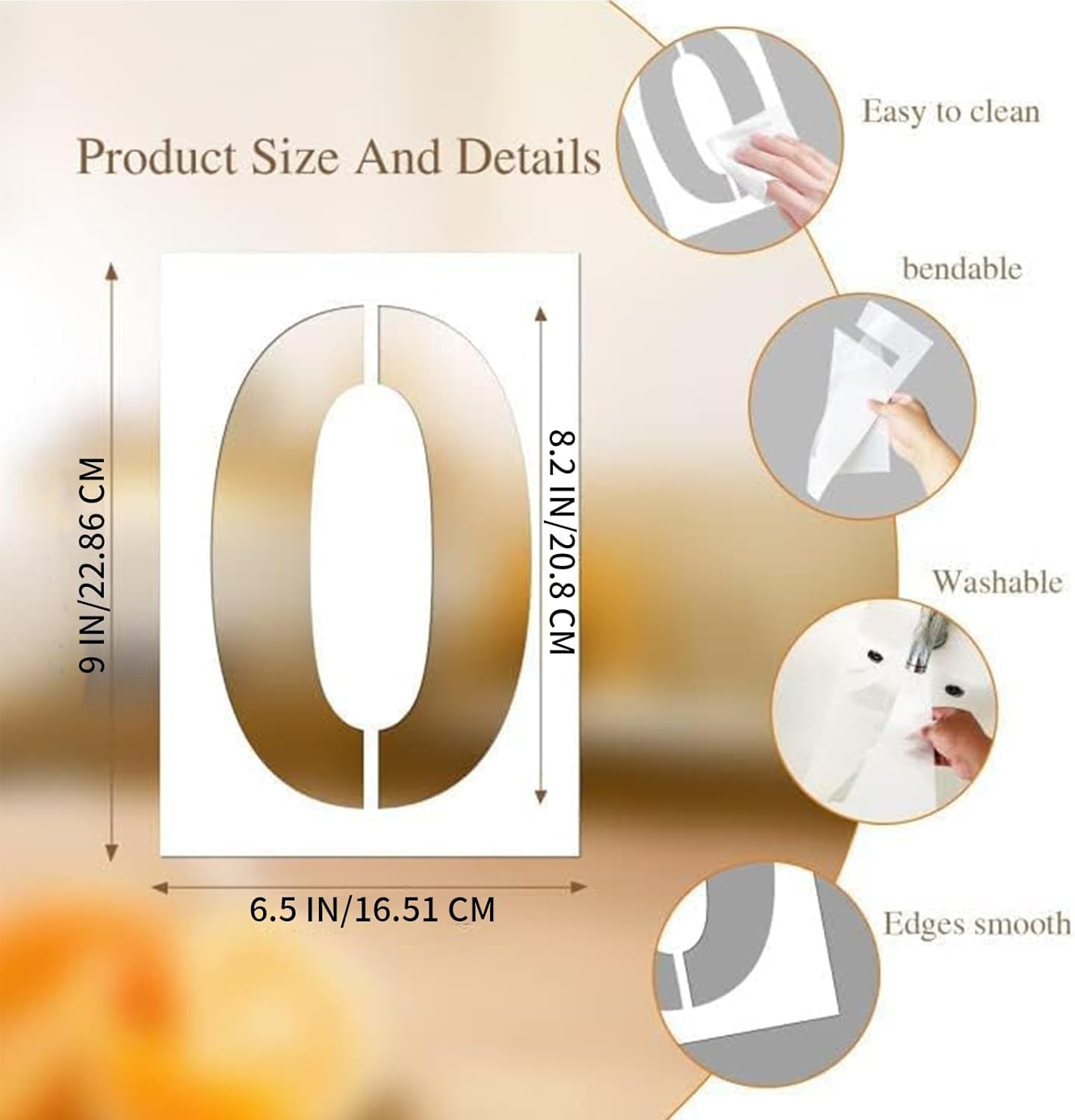 Hunken 9 IN/22.9 CM Large Number Stencils Set (0-9), 10 Pcs Reusable Plastic Templates for Painting, Curb Address Numbers, Mailbox, Road Signs, Doors, Cars, Trucks, Windows, Games & More image number 5